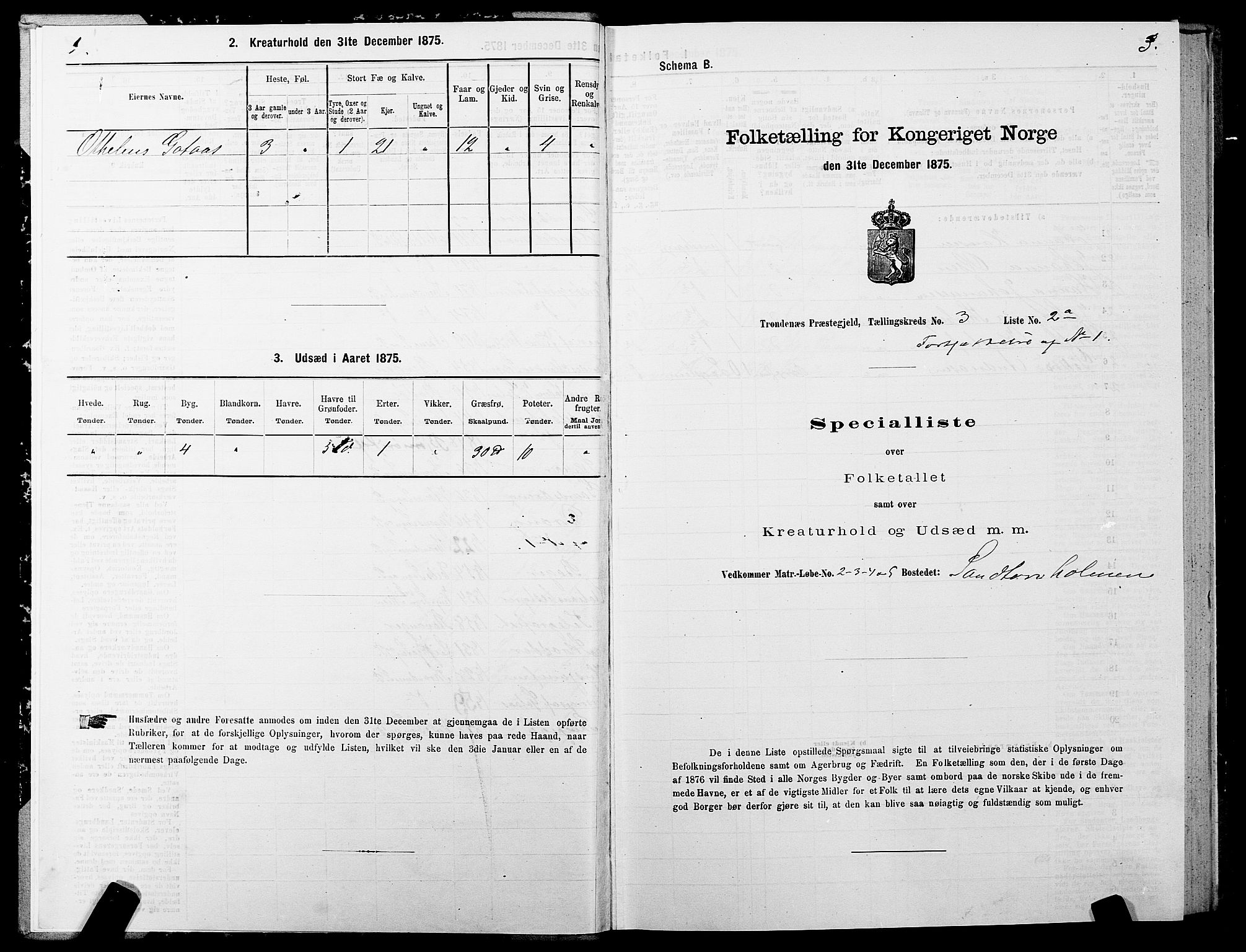 SATØ, 1875 census for 1914P Trondenes, 1875, p. 3003