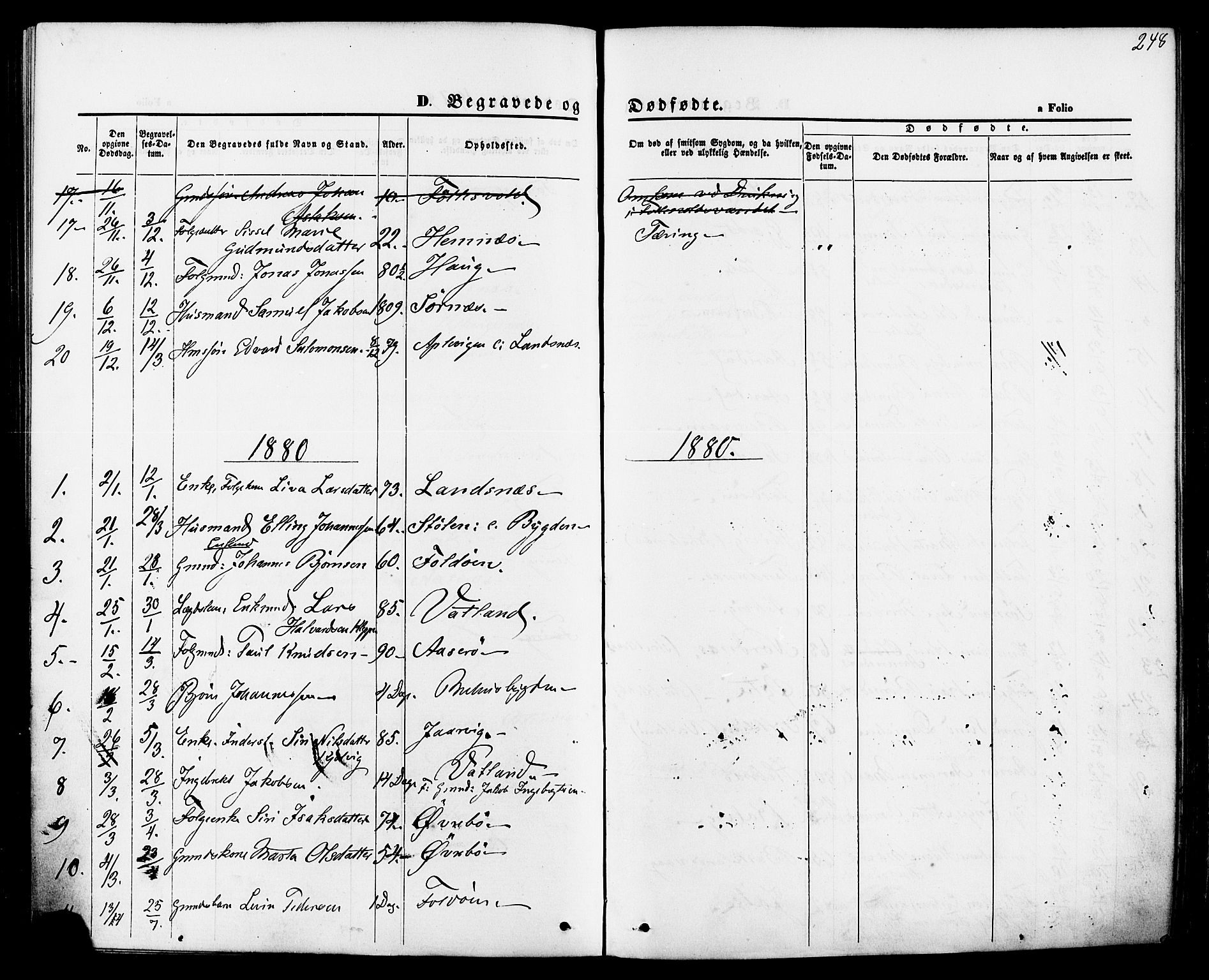 Jelsa sokneprestkontor, AV/SAST-A-101842/01/IV: Parish register (official) no. A 8, 1867-1883, p. 248