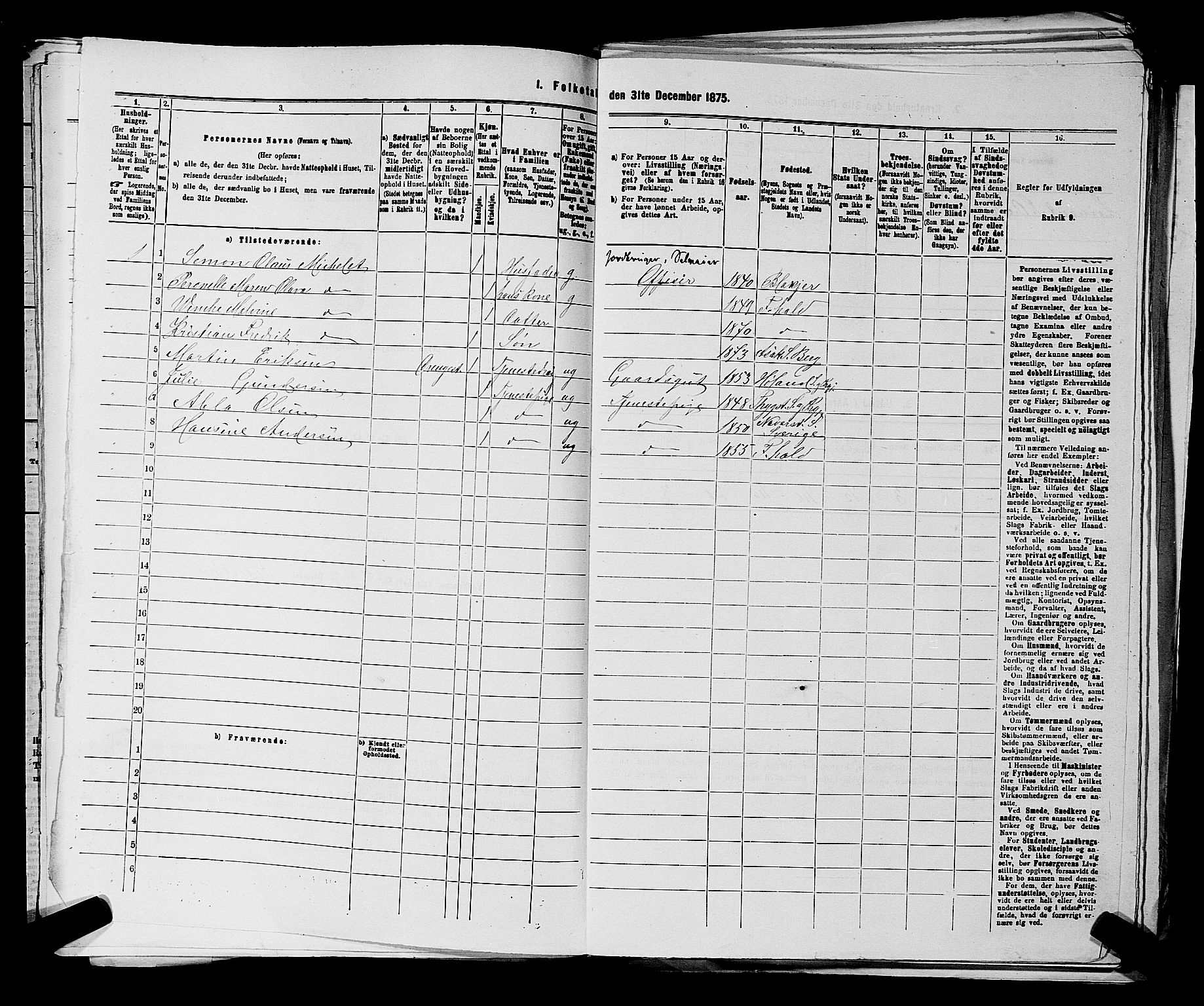 RA, 1875 census for 0116P Berg, 1875, p. 694
