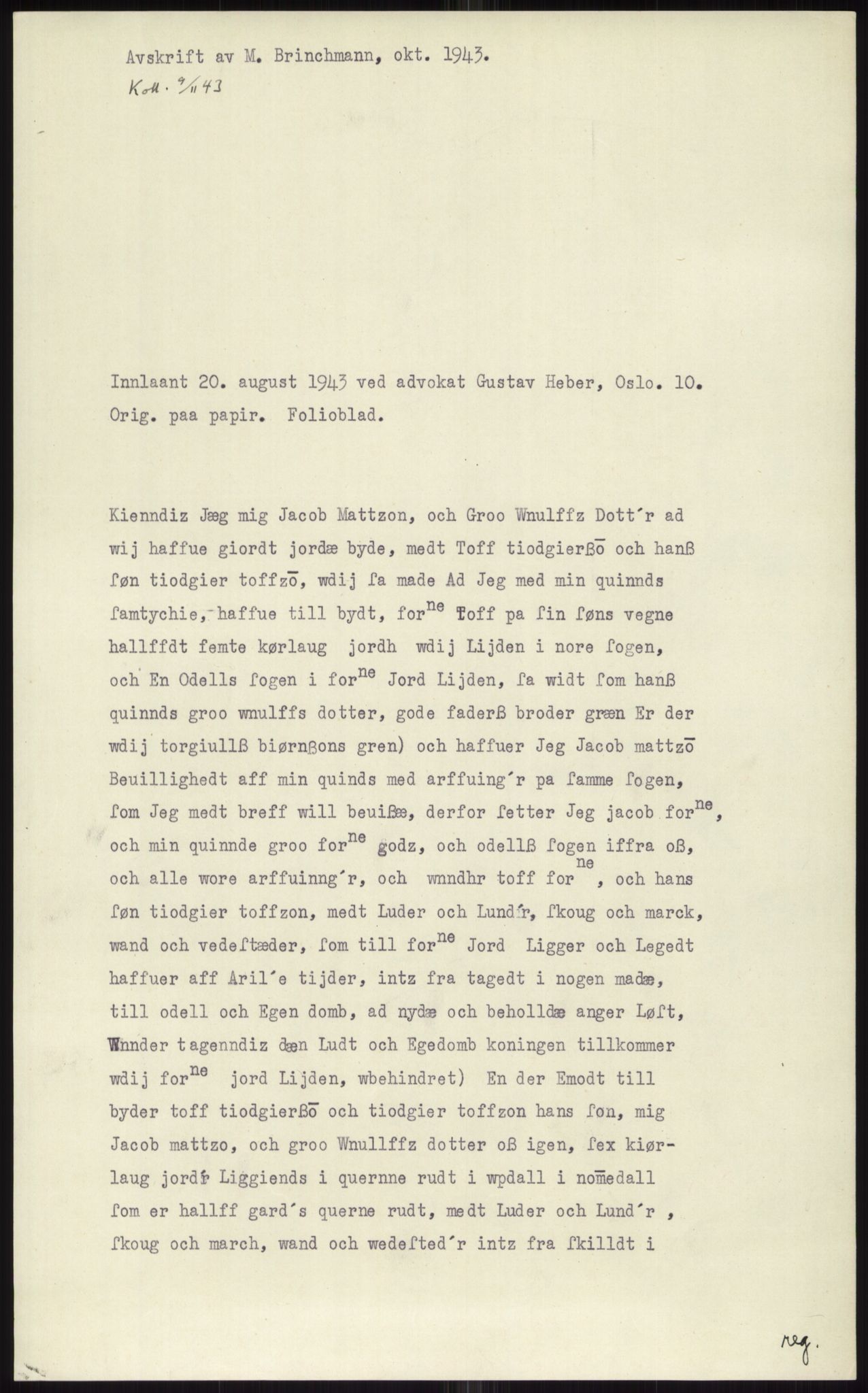 Samlinger til kildeutgivelse, Diplomavskriftsamlingen, AV/RA-EA-4053/H/Ha, p. 1927