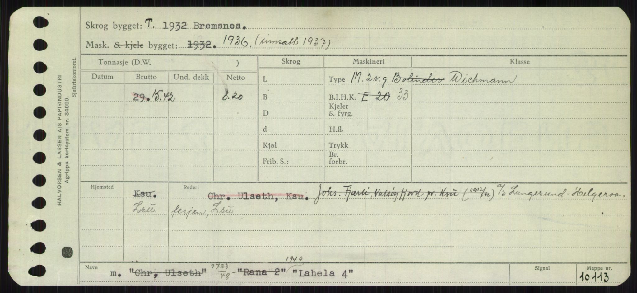 Sjøfartsdirektoratet med forløpere, Skipsmålingen, RA/S-1627/H/Ha/L0003/0002: Fartøy, Hilm-Mar / Fartøy, Kom-Mar, p. 265