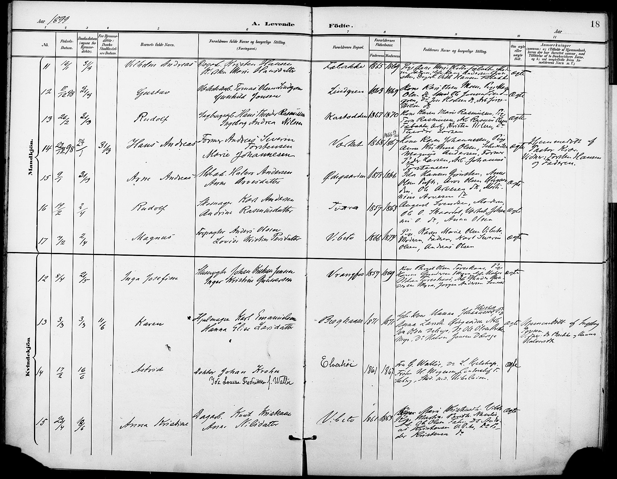 Holla kirkebøker, SAKO/A-272/F/Fa/L0010: Parish register (official) no. 10, 1897-1907, p. 18