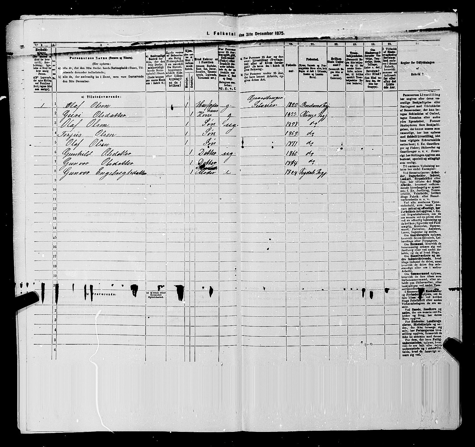 SAKO, 1875 census for 0834P Vinje, 1875, p. 660