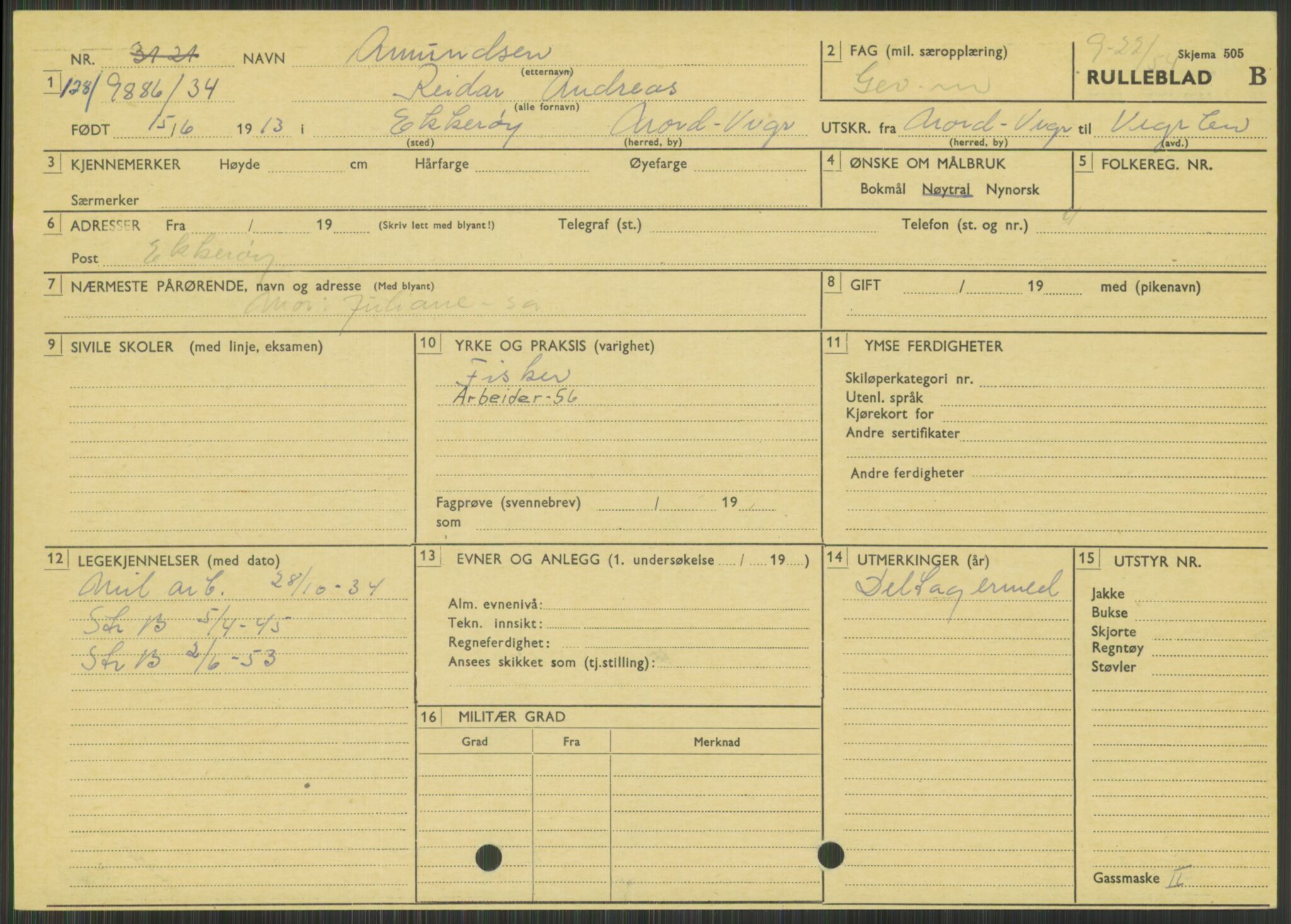 Forsvaret, Varanger bataljon, AV/RA-RAFA-2258/1/D/L0444: Rulleblad for menige født 1913-1914, 1913-1914, p. 16