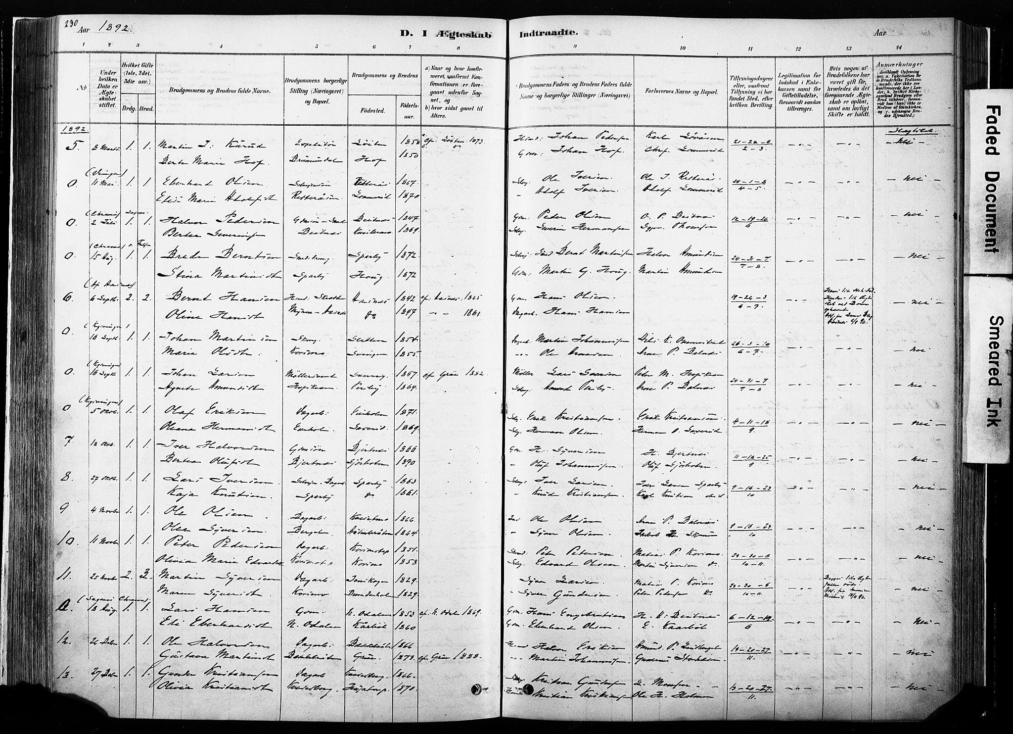 Hof prestekontor, AV/SAH-PREST-038/H/Ha/Haa/L0010: Parish register (official) no. 10, 1878-1909, p. 230