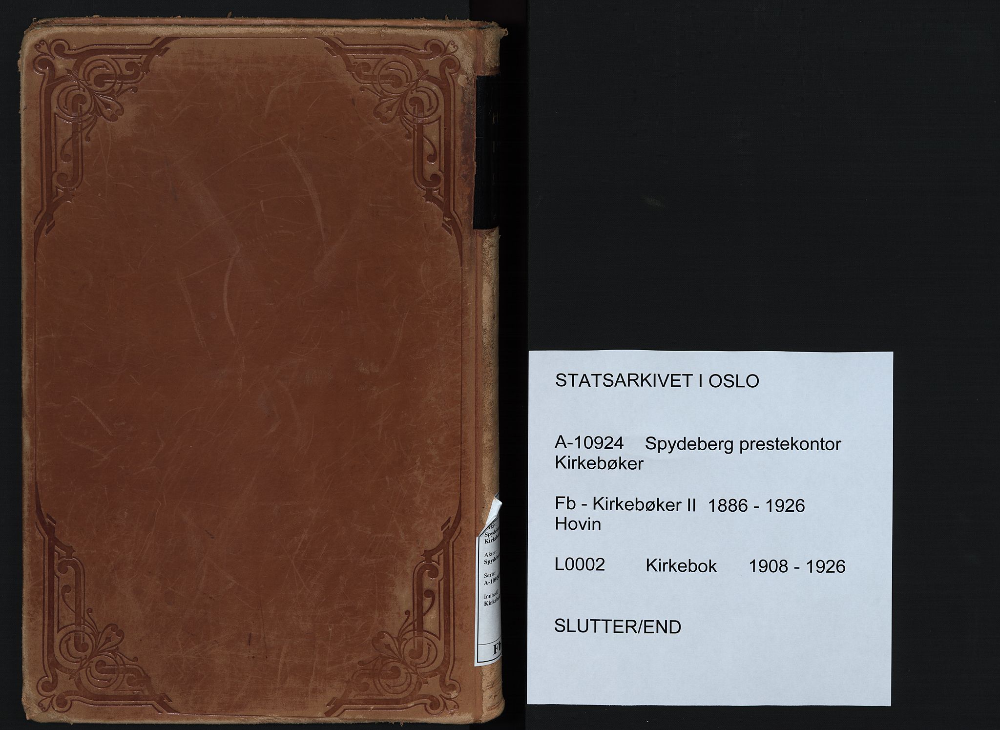 Spydeberg prestekontor Kirkebøker, AV/SAO-A-10924/F/Fb/L0002: Parish register (official) no. II 2, 1908-1926