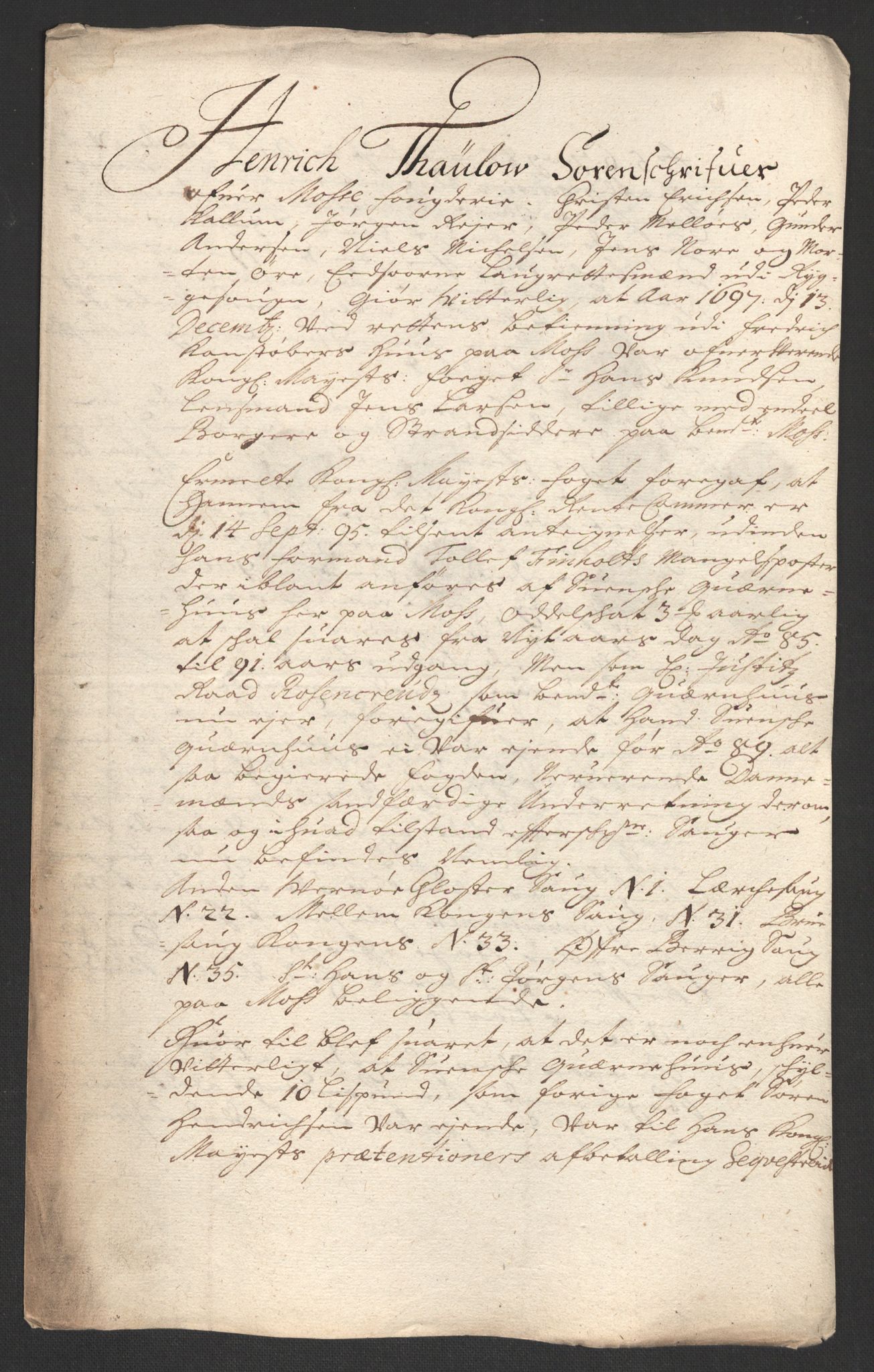 Rentekammeret inntil 1814, Reviderte regnskaper, Fogderegnskap, AV/RA-EA-4092/R04/L0125: Fogderegnskap Moss, Onsøy, Tune, Veme og Åbygge, 1697, p. 72