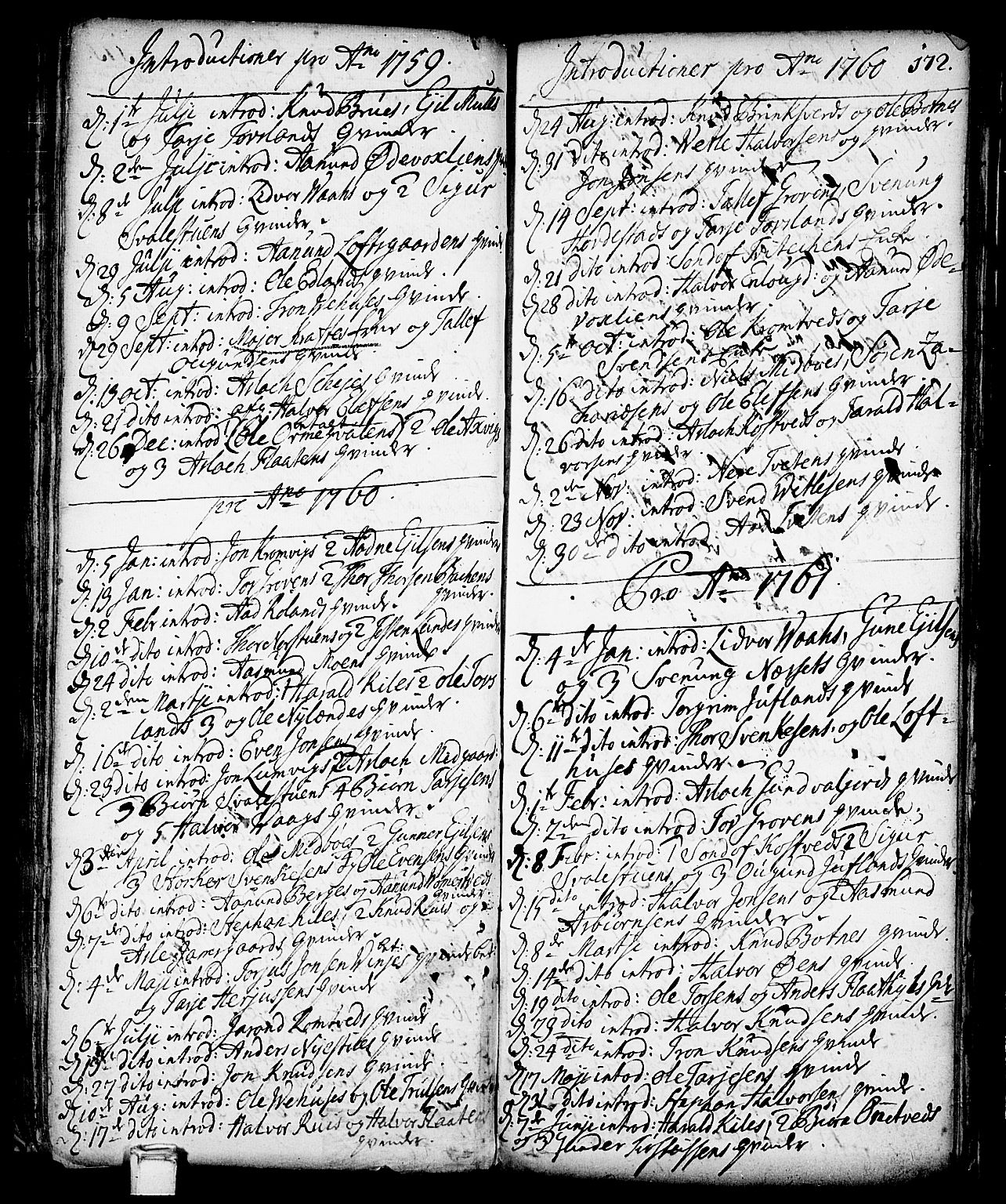 Vinje kirkebøker, SAKO/A-312/F/Fa/L0001: Parish register (official) no. I 1, 1717-1766, p. 172