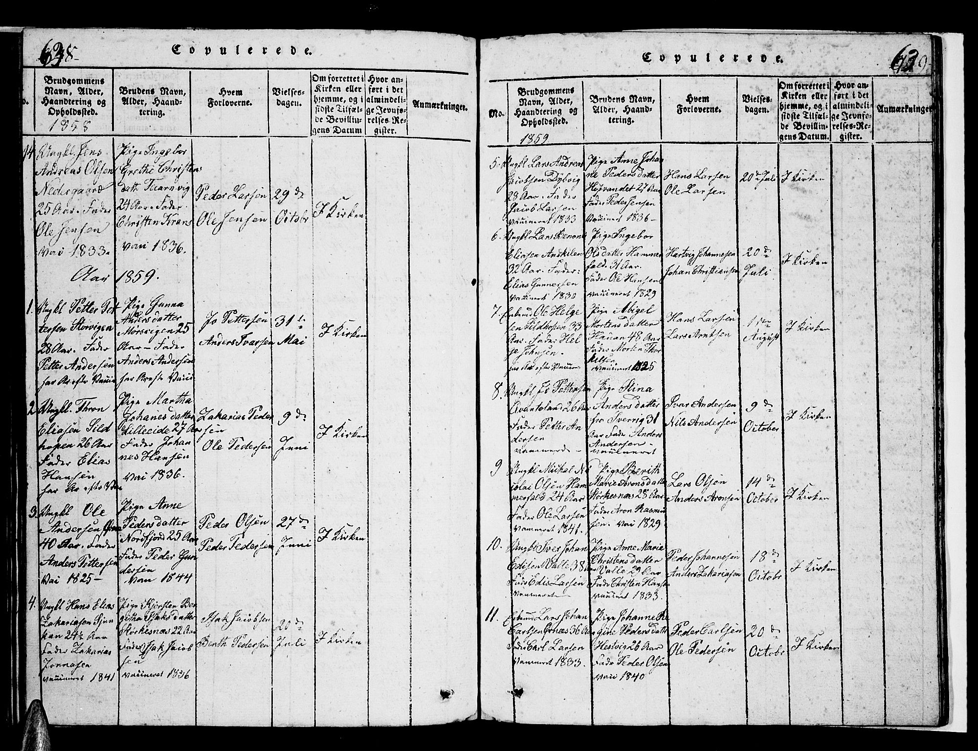 Ministerialprotokoller, klokkerbøker og fødselsregistre - Nordland, SAT/A-1459/853/L0773: Parish register (copy) no. 853C01, 1821-1859, p. 638-639