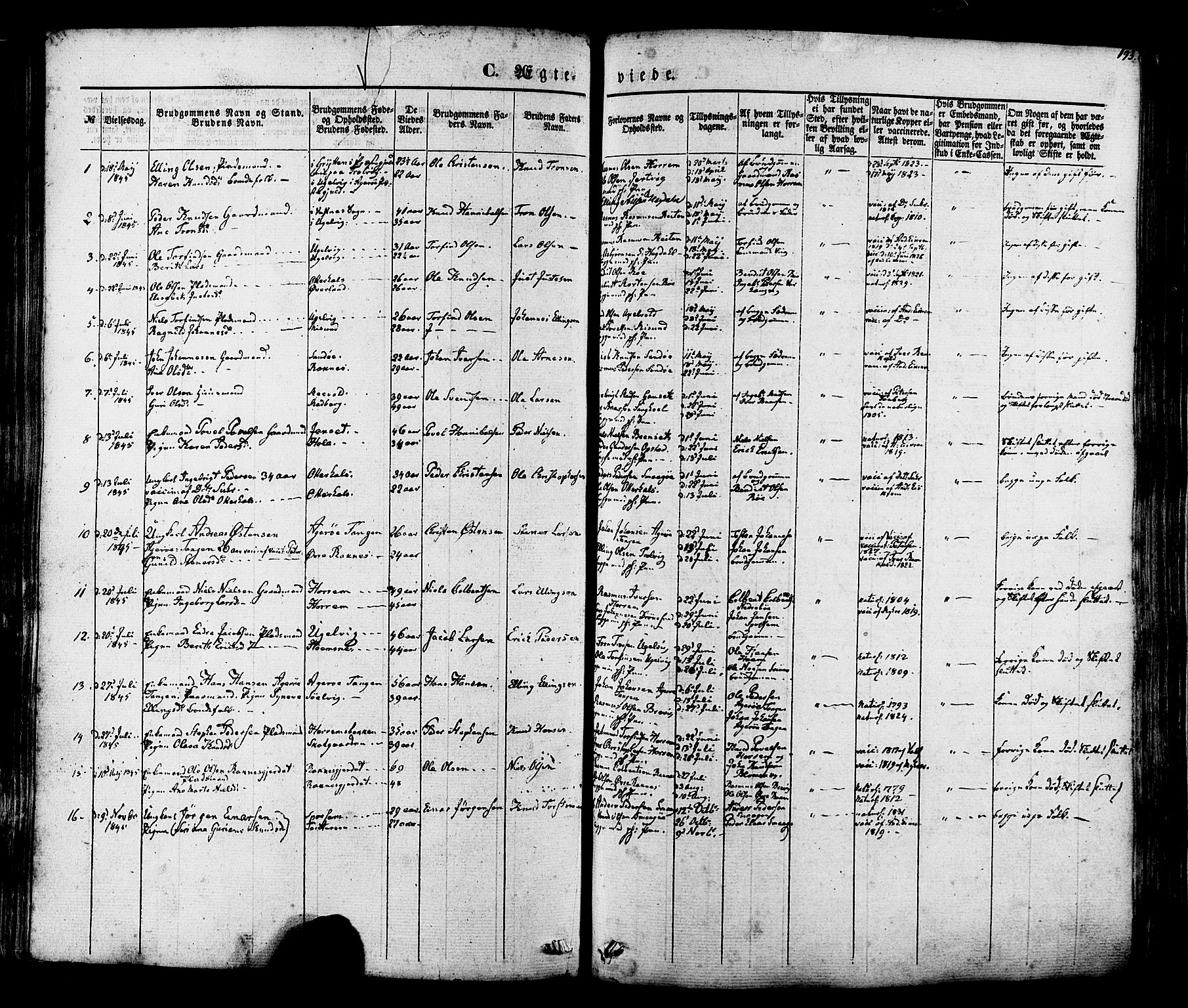 Ministerialprotokoller, klokkerbøker og fødselsregistre - Møre og Romsdal, SAT/A-1454/560/L0719: Parish register (official) no. 560A03, 1845-1872, p. 193