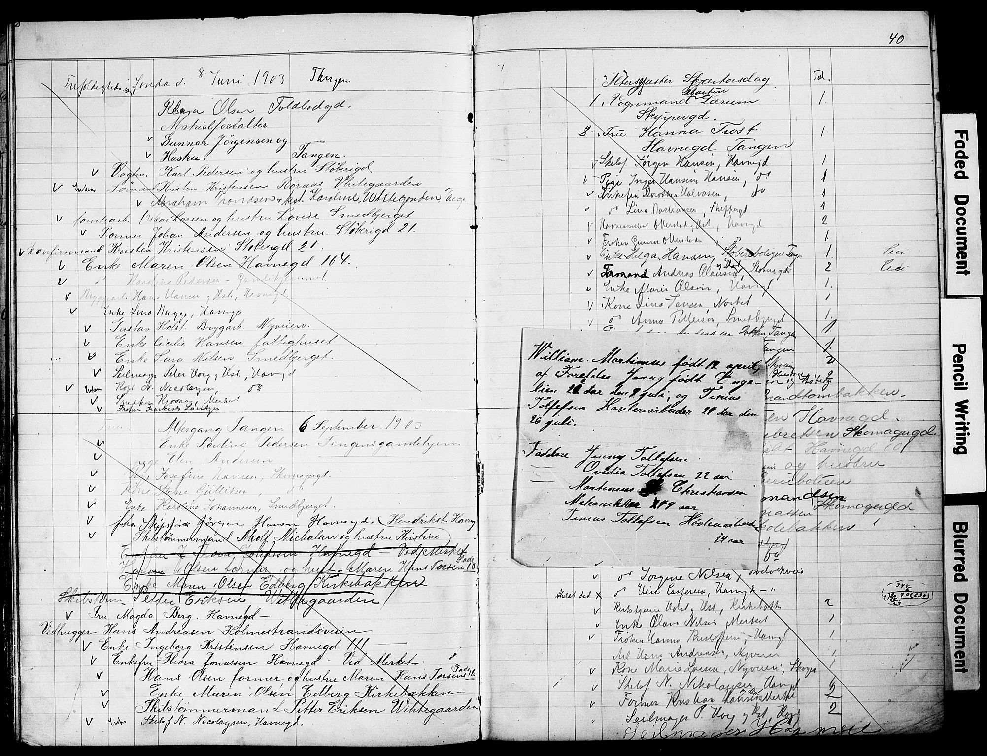 Strømsø kirkebøker, AV/SAKO-A-246/Y/Yb/L0001: Parish register draft no. II 1, 1896-1904, p. 40