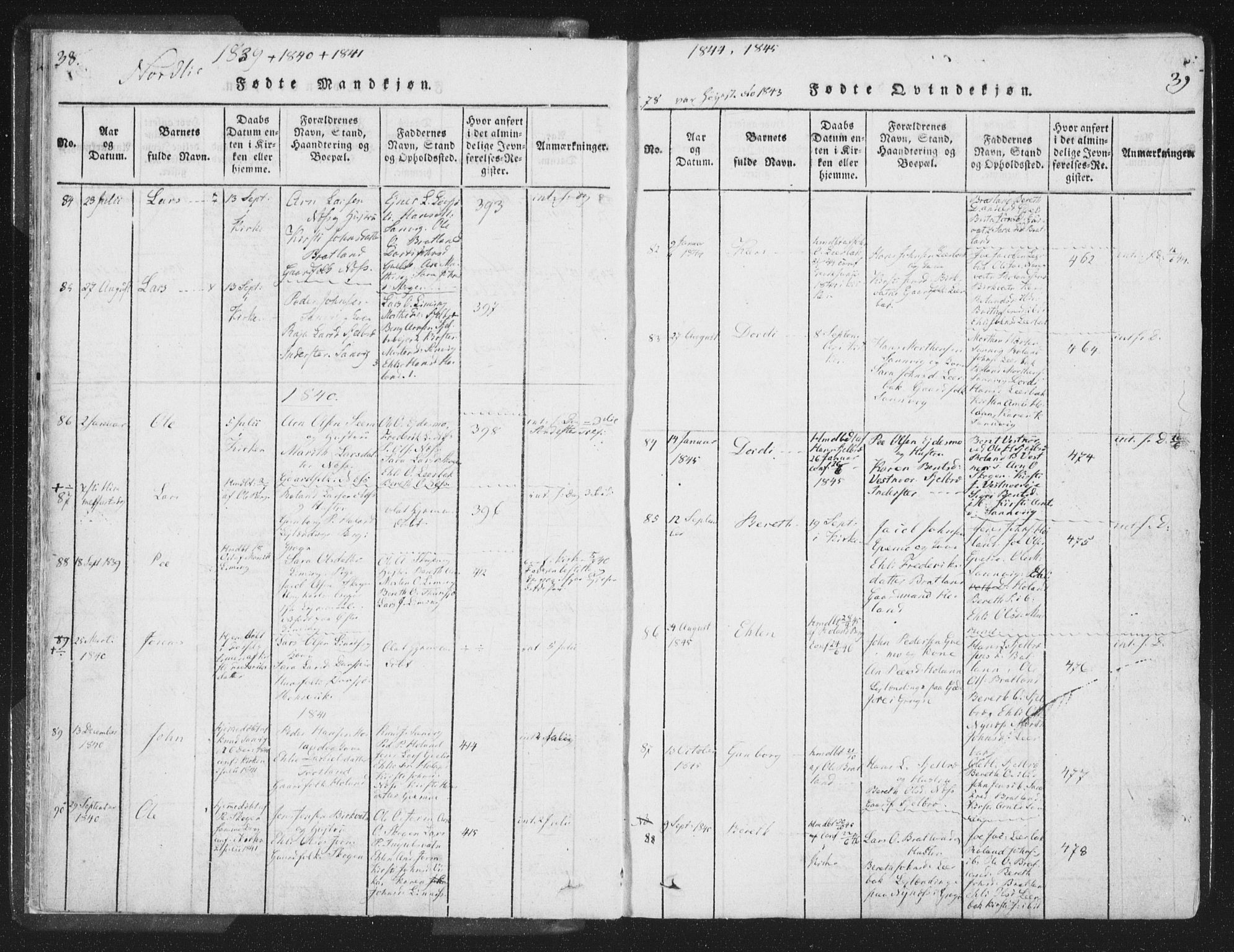 Ministerialprotokoller, klokkerbøker og fødselsregistre - Nord-Trøndelag, SAT/A-1458/755/L0491: Parish register (official) no. 755A01 /1, 1817-1864, p. 38-39
