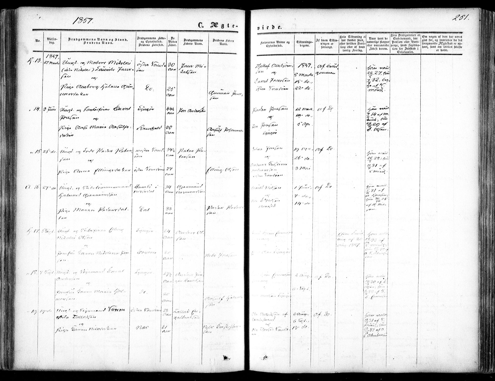 Dypvåg sokneprestkontor, SAK/1111-0007/F/Fa/Faa/L0006: Parish register (official) no. A 6, 1855-1872, p. 251