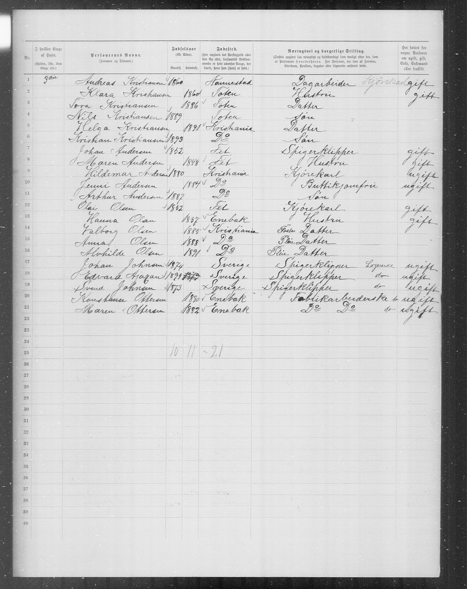 OBA, Municipal Census 1899 for Kristiania, 1899, p. 6927