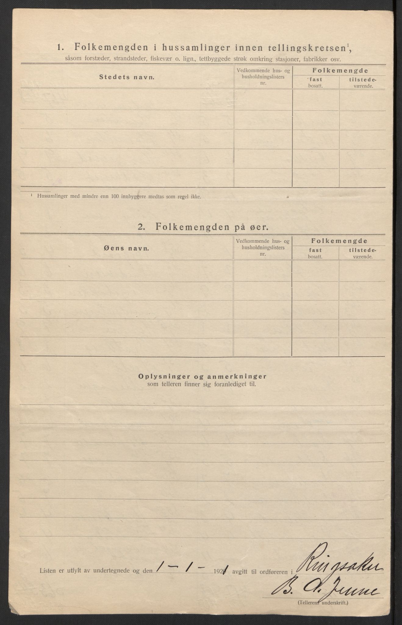 SAH, 1920 census for Ringsaker, 1920, p. 50