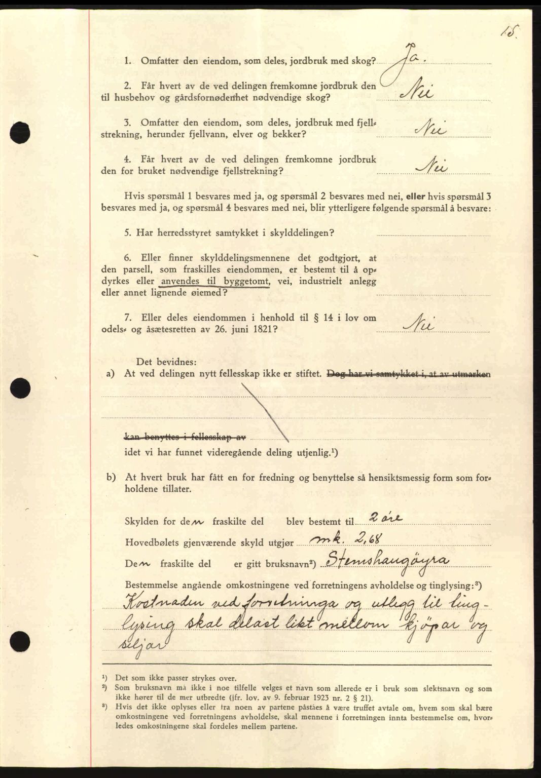 Nordmøre sorenskriveri, AV/SAT-A-4132/1/2/2Ca: Mortgage book no. A87, 1939-1940, Diary no: : 2282/1939