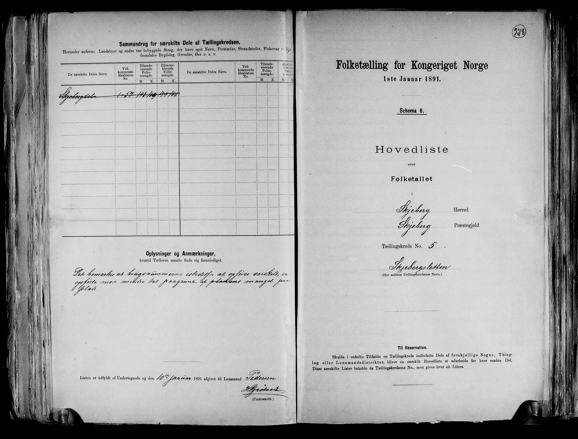 RA, 1891 census for 0115 Skjeberg, 1891, p. 14