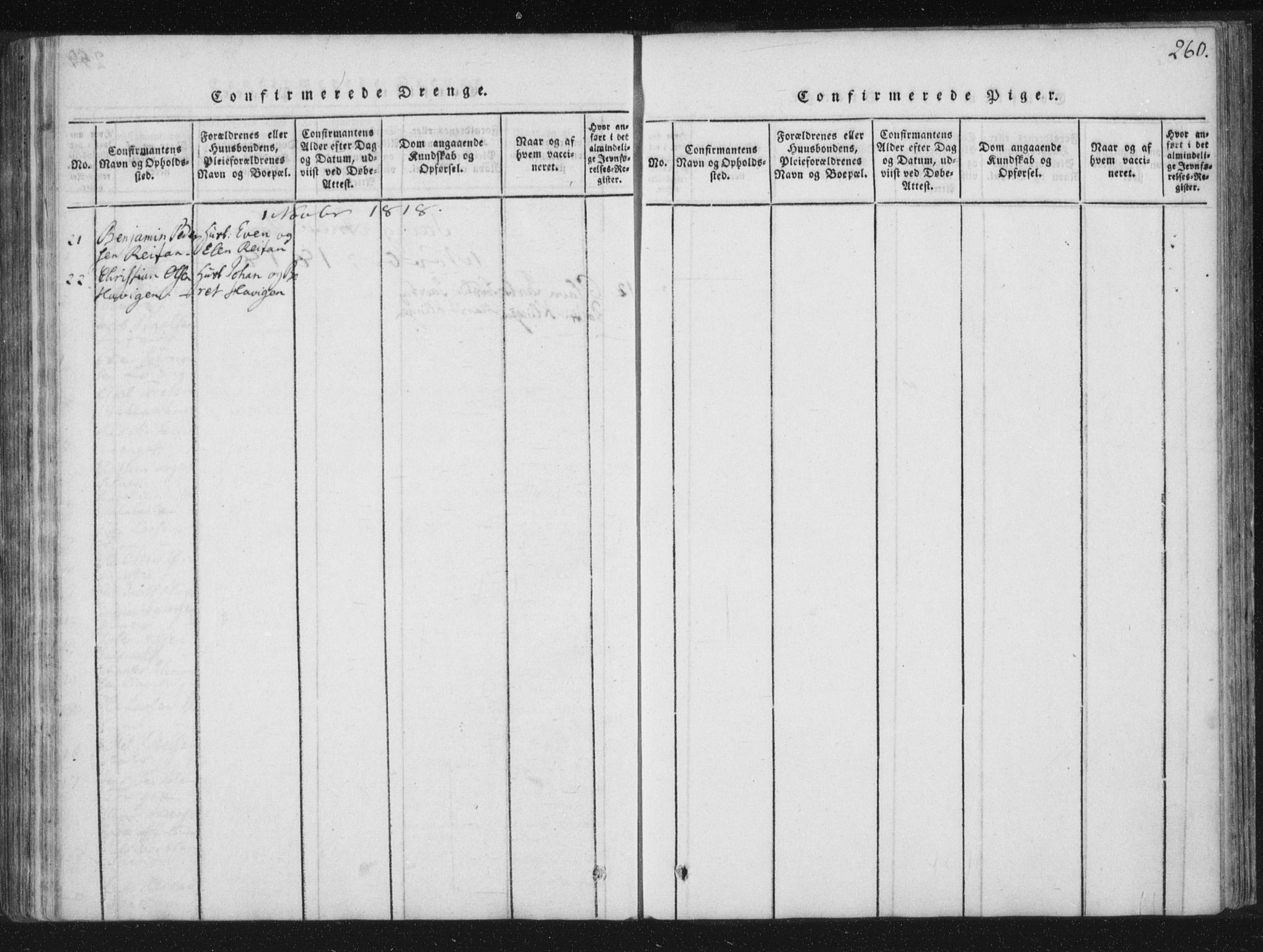 Ministerialprotokoller, klokkerbøker og fødselsregistre - Nord-Trøndelag, AV/SAT-A-1458/773/L0609: Parish register (official) no. 773A03 /4, 1815-1818, p. 260