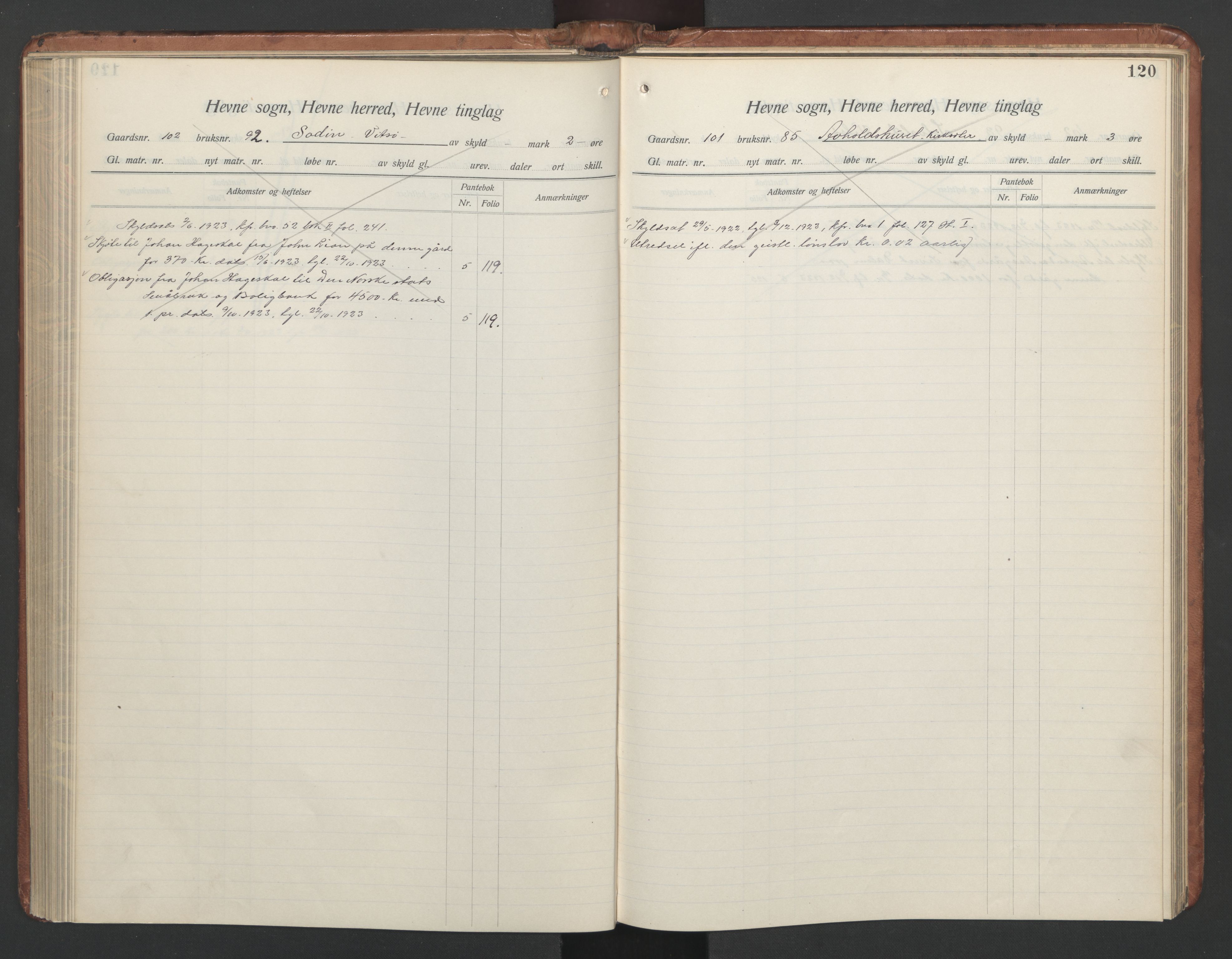 Hitra sorenskriveri, AV/SAT-A-0018/2/2A/L0021: Mortgage register no. 21, p. 120