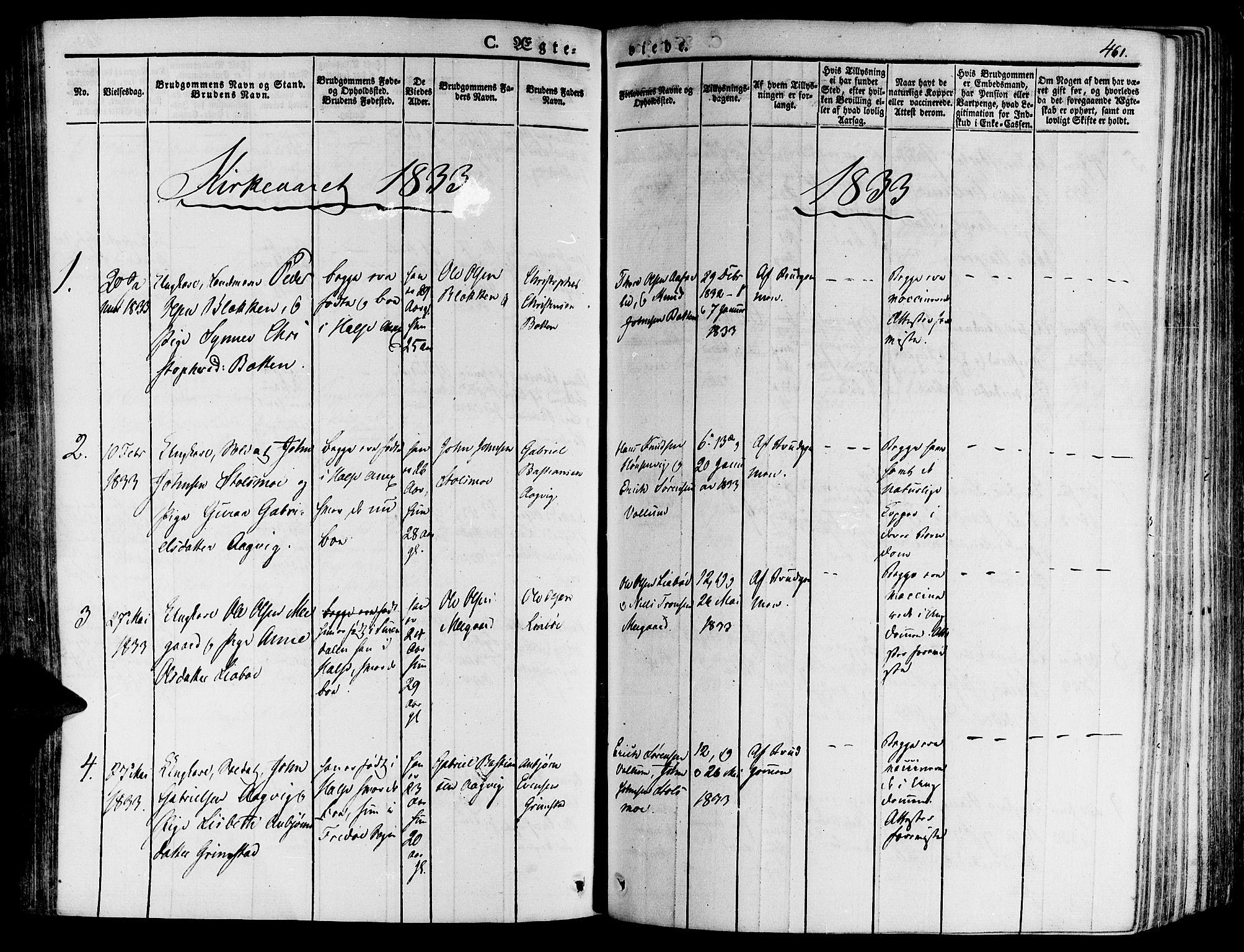 Ministerialprotokoller, klokkerbøker og fødselsregistre - Møre og Romsdal, AV/SAT-A-1454/592/L1025: Parish register (official) no. 592A03 /2, 1831-1849, p. 461