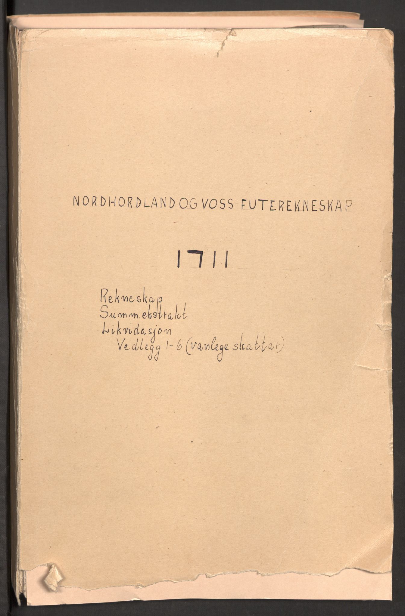 Rentekammeret inntil 1814, Reviderte regnskaper, Fogderegnskap, RA/EA-4092/R51/L3192: Fogderegnskap Nordhordland og Voss, 1711, p. 2