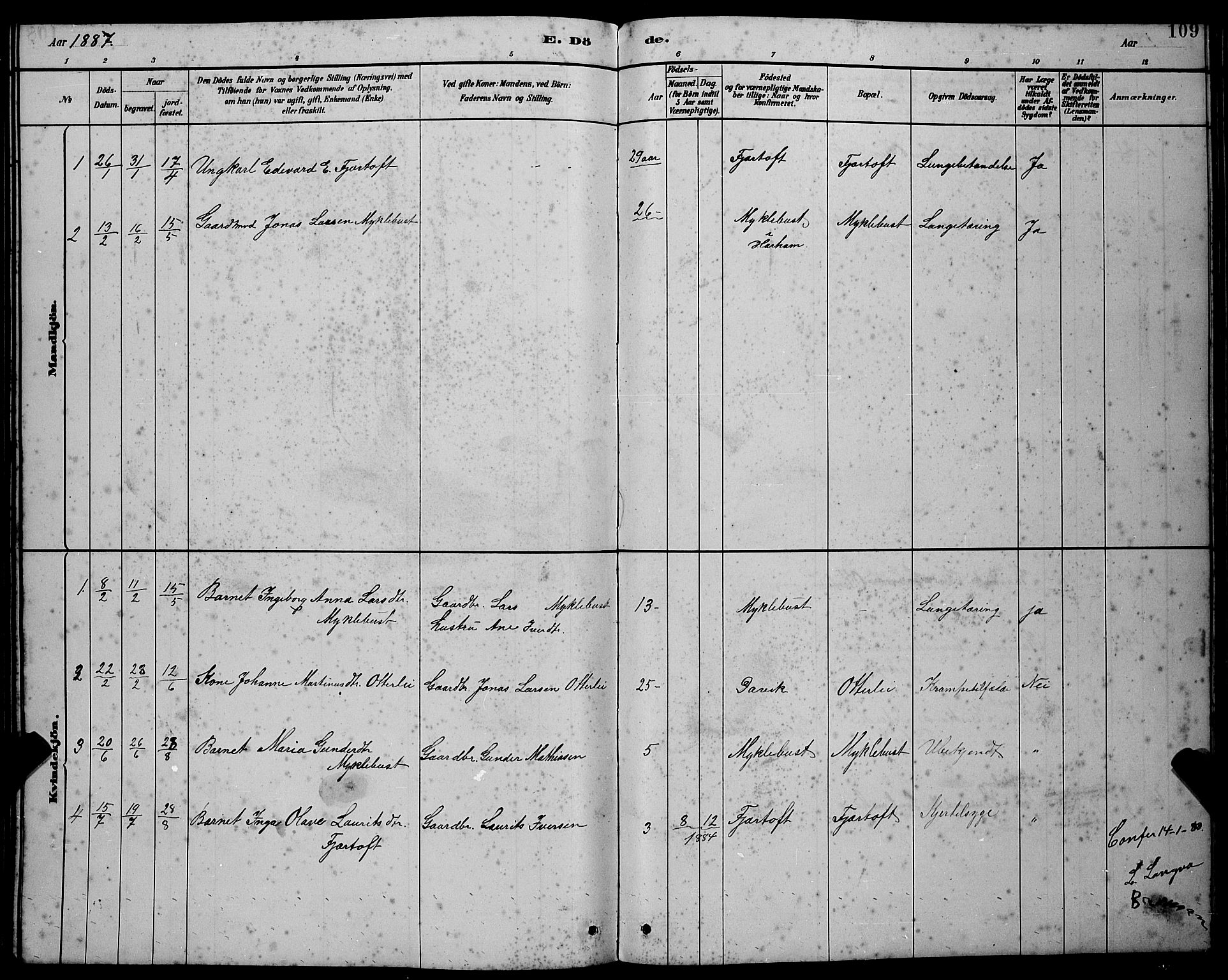 Ministerialprotokoller, klokkerbøker og fødselsregistre - Møre og Romsdal, SAT/A-1454/538/L0523: Parish register (copy) no. 538C01, 1881-1900, p. 109