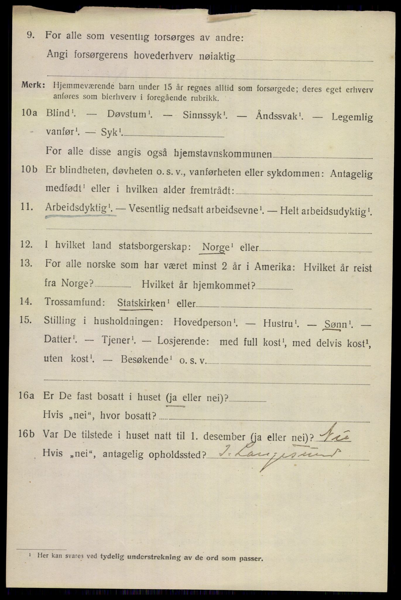 SAKO, 1920 census for Eidanger, 1920, p. 5005