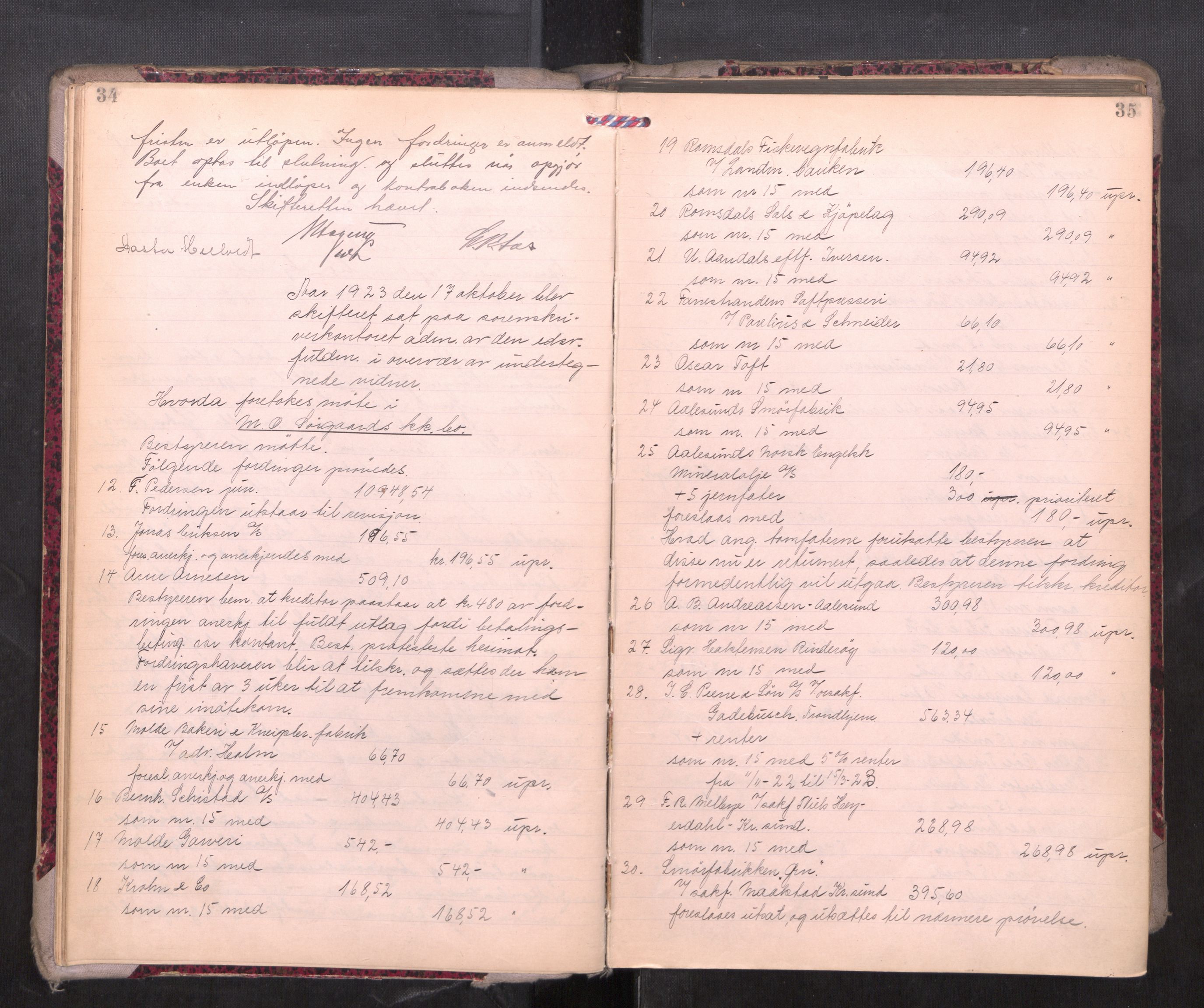 Romsdal sorenskriveri, AV/SAT-A-4149/1/3/3B/L0010: Skiftebehandlingsprotokoll, 1923-1925, p. 34-35