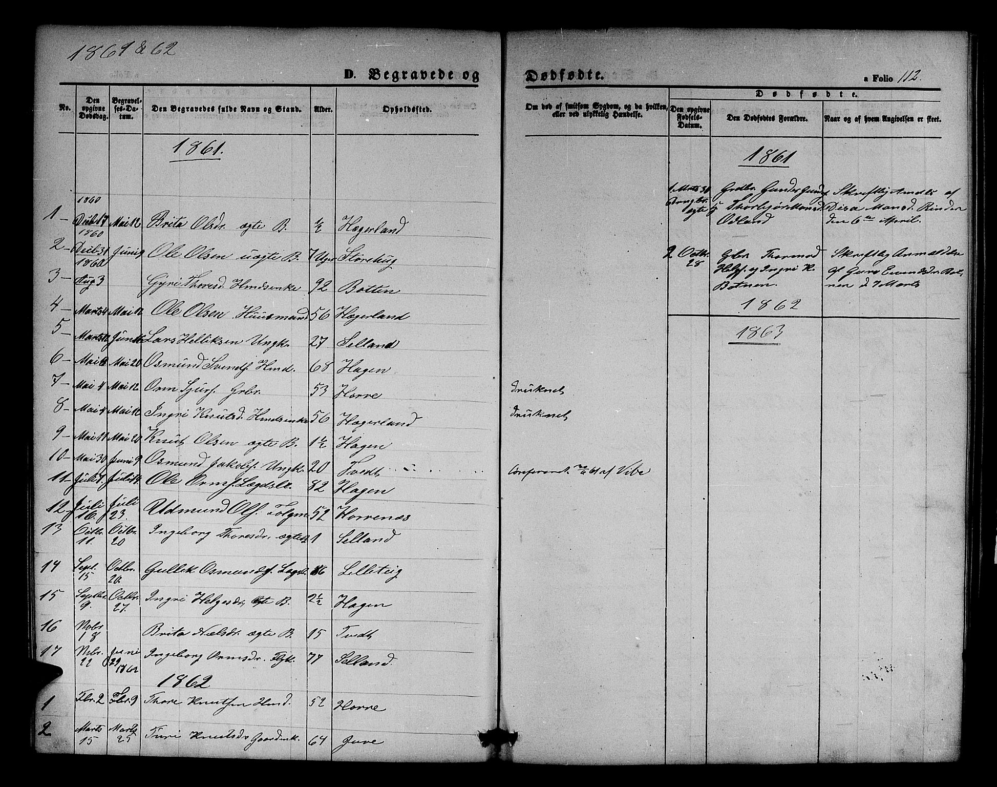 Røldal sokneprestembete, SAB/A-100247: Parish register (copy) no. A 2, 1861-1886, p. 112