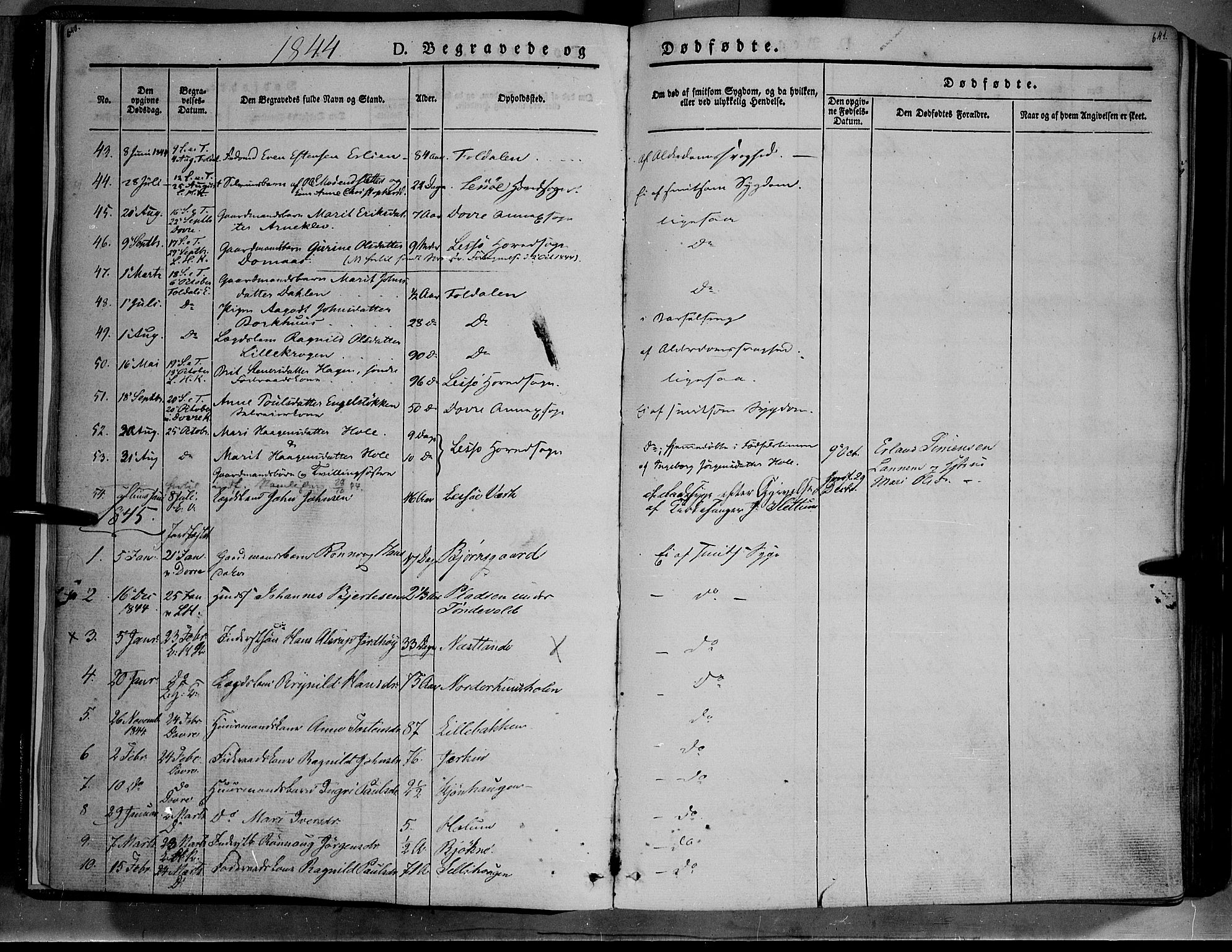 Lesja prestekontor, SAH/PREST-068/H/Ha/Haa/L0006: Parish register (official) no. 6B, 1843-1854, p. 640-641