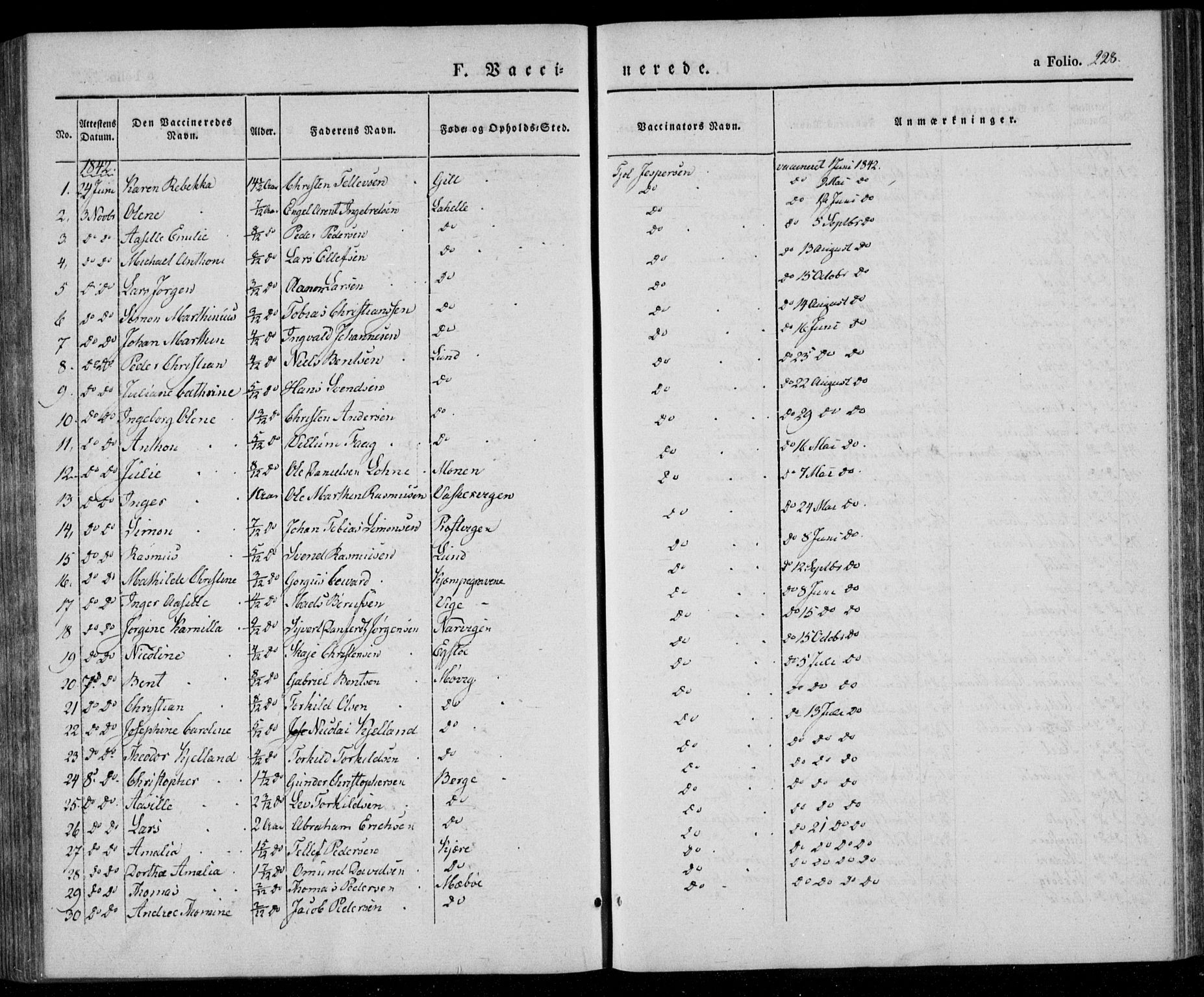 Oddernes sokneprestkontor, AV/SAK-1111-0033/F/Fa/Faa/L0006: Parish register (official) no. A 6, 1838-1851, p. 228