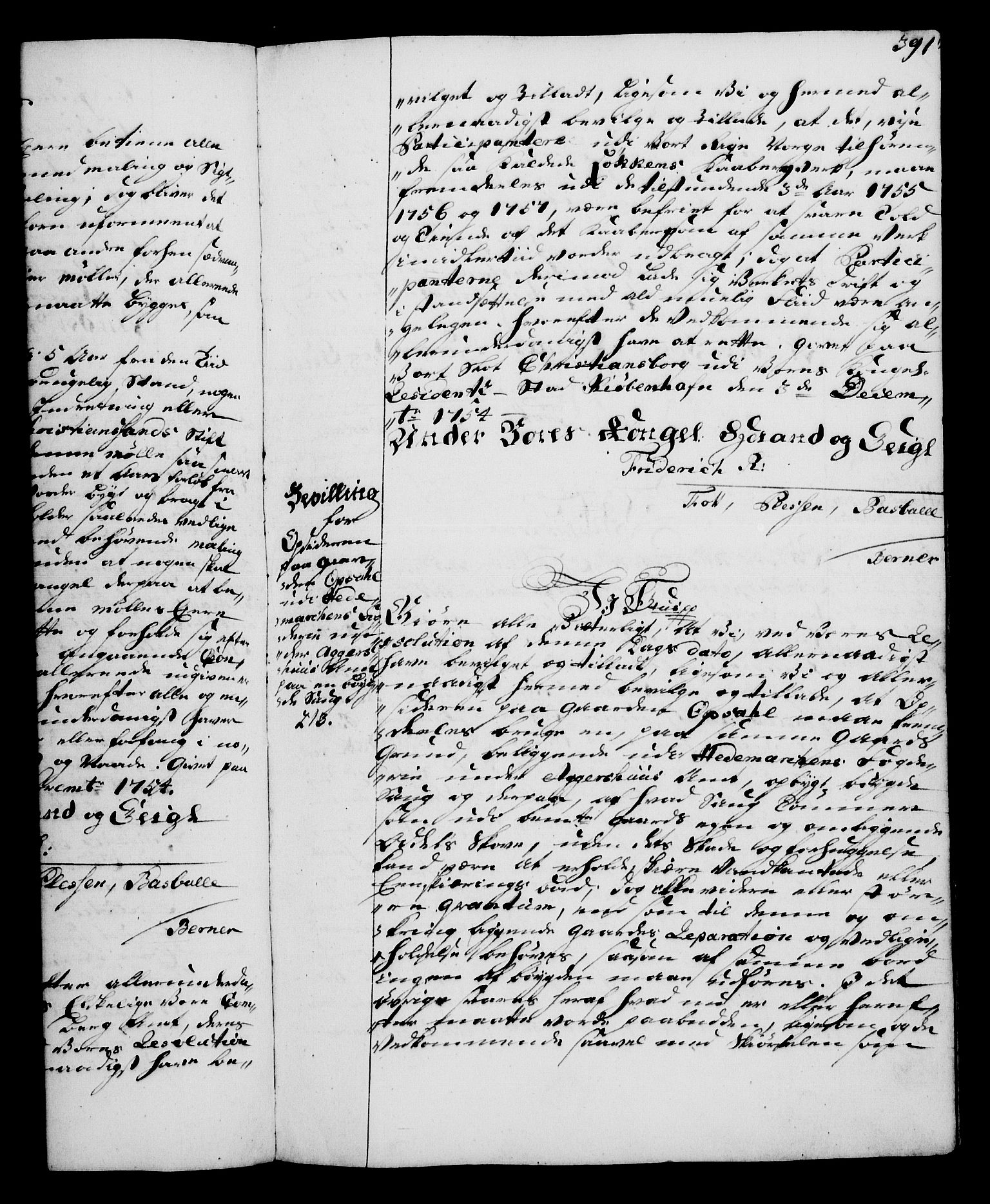 Rentekammeret, Kammerkanselliet, RA/EA-3111/G/Gg/Gga/L0006: Norsk ekspedisjonsprotokoll med register (merket RK 53.6), 1749-1759, p. 391