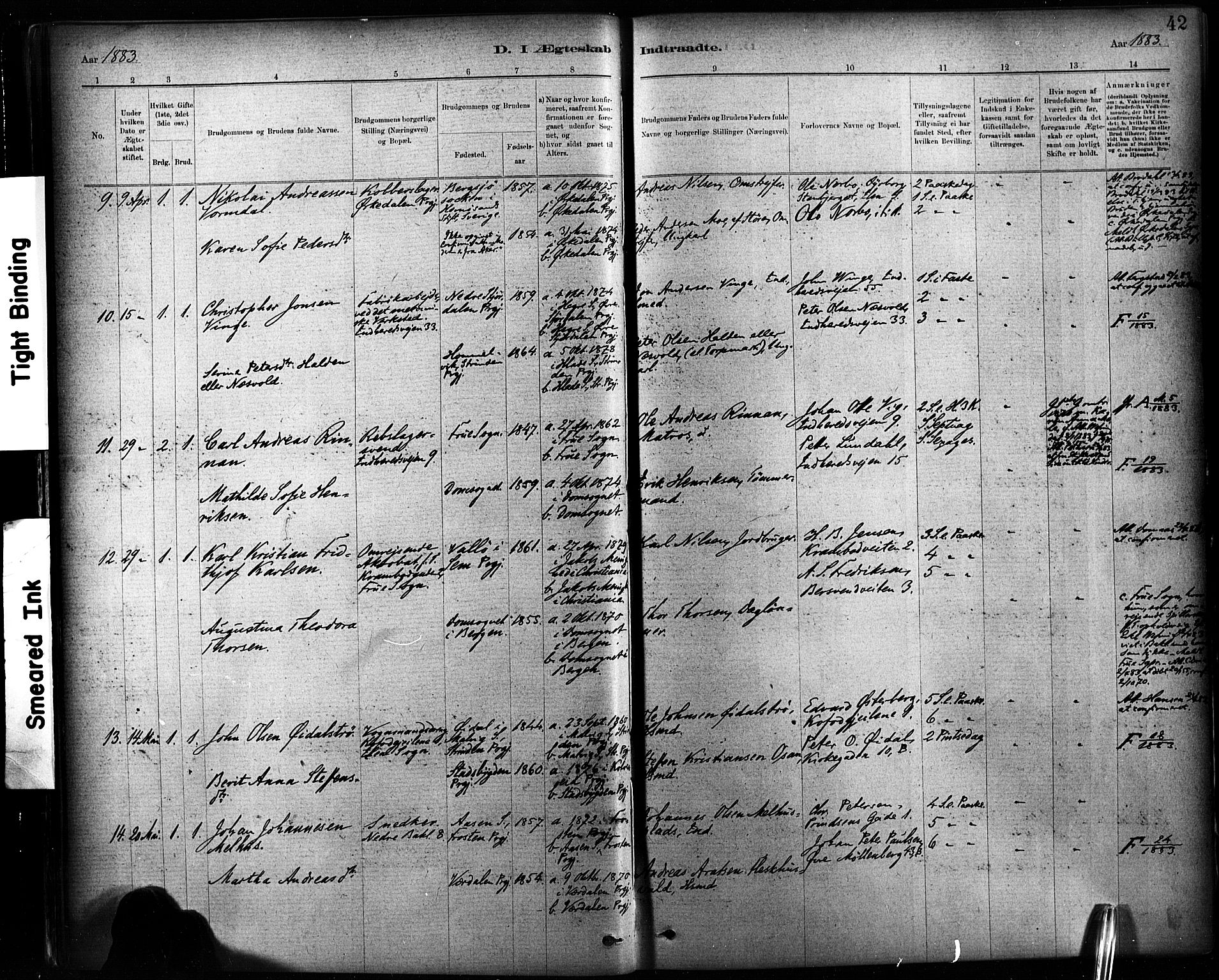 Ministerialprotokoller, klokkerbøker og fødselsregistre - Sør-Trøndelag, SAT/A-1456/604/L0189: Parish register (official) no. 604A10, 1878-1892, p. 42