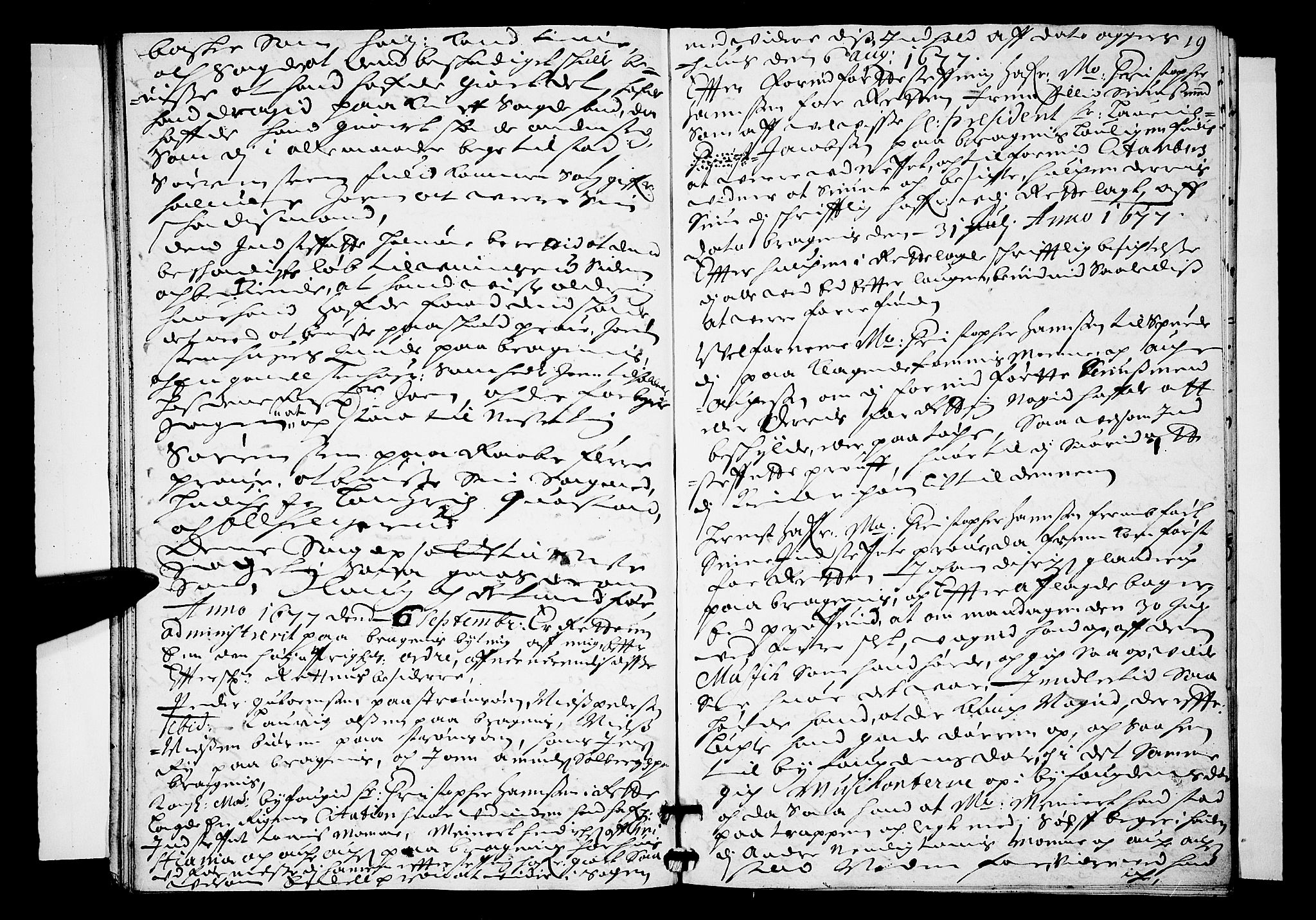Lier, Røyken og Hurum sorenskriveri, AV/SAKO-A-89/F/Fa/L0018: Tingbok, 1677, p. 19