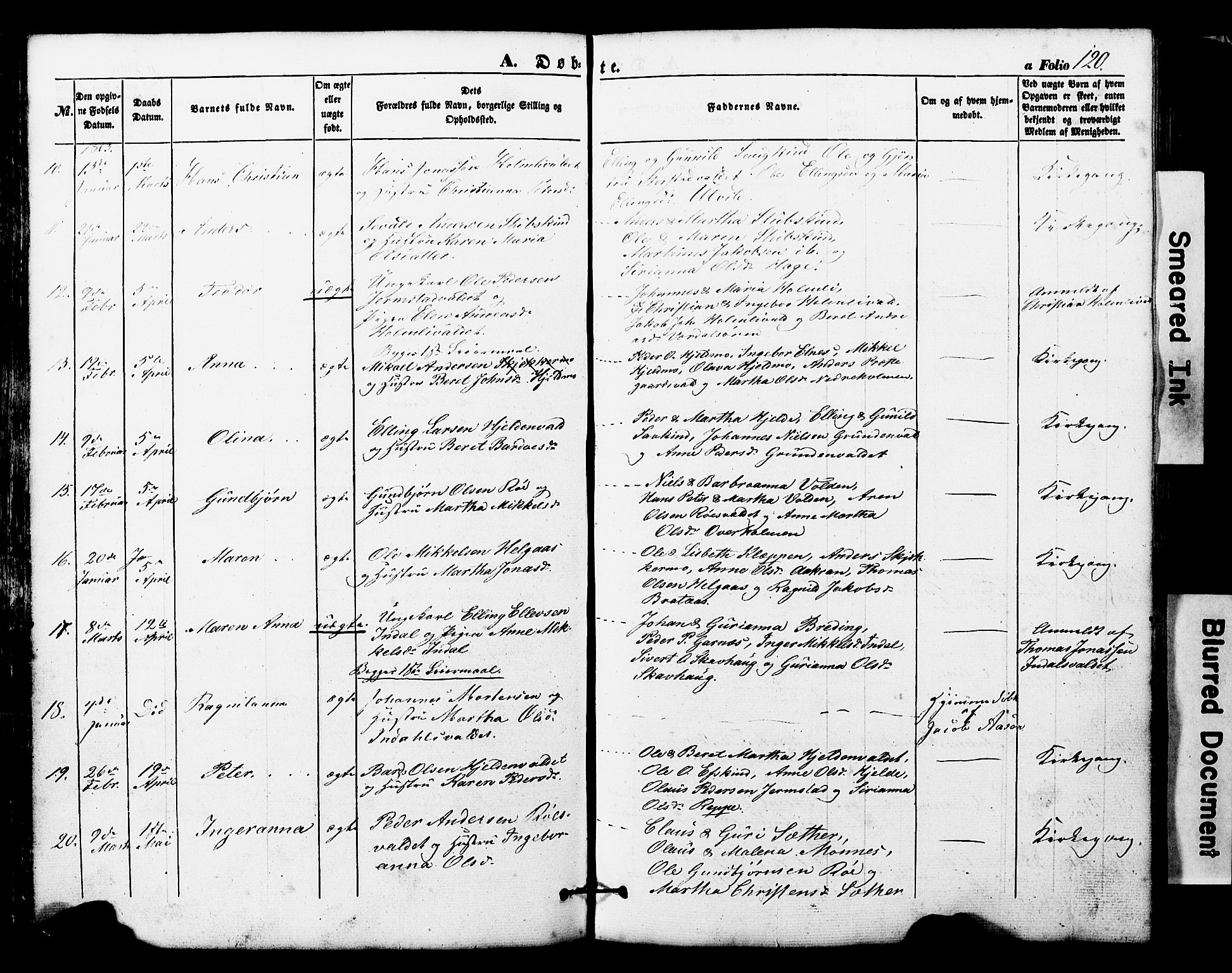 Ministerialprotokoller, klokkerbøker og fødselsregistre - Nord-Trøndelag, SAT/A-1458/724/L0268: Parish register (copy) no. 724C04, 1846-1878, p. 120