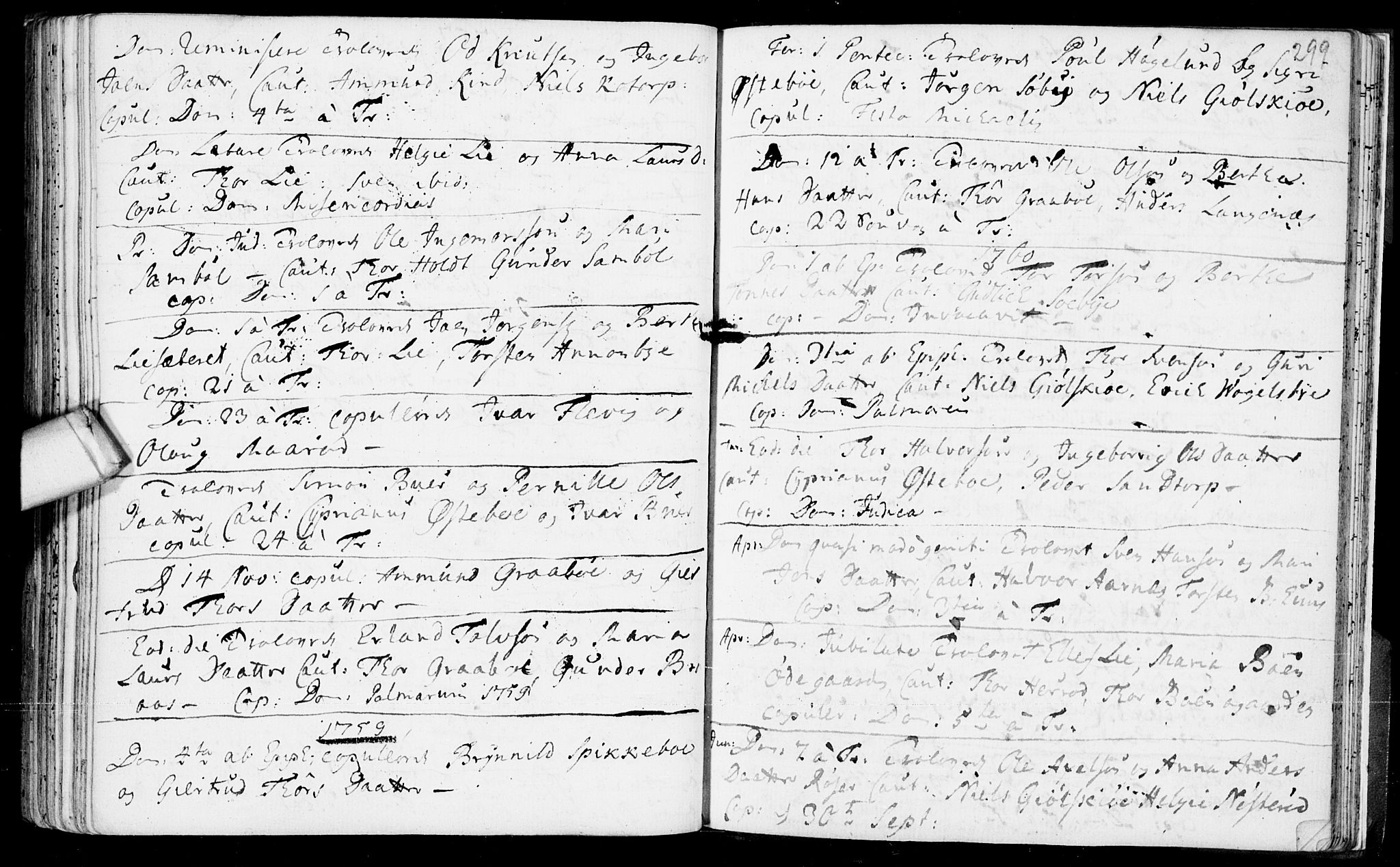 Aremark prestekontor Kirkebøker, SAO/A-10899/F/Fb/L0002: Parish register (official) no.  II 2, 1745-1795, p. 299