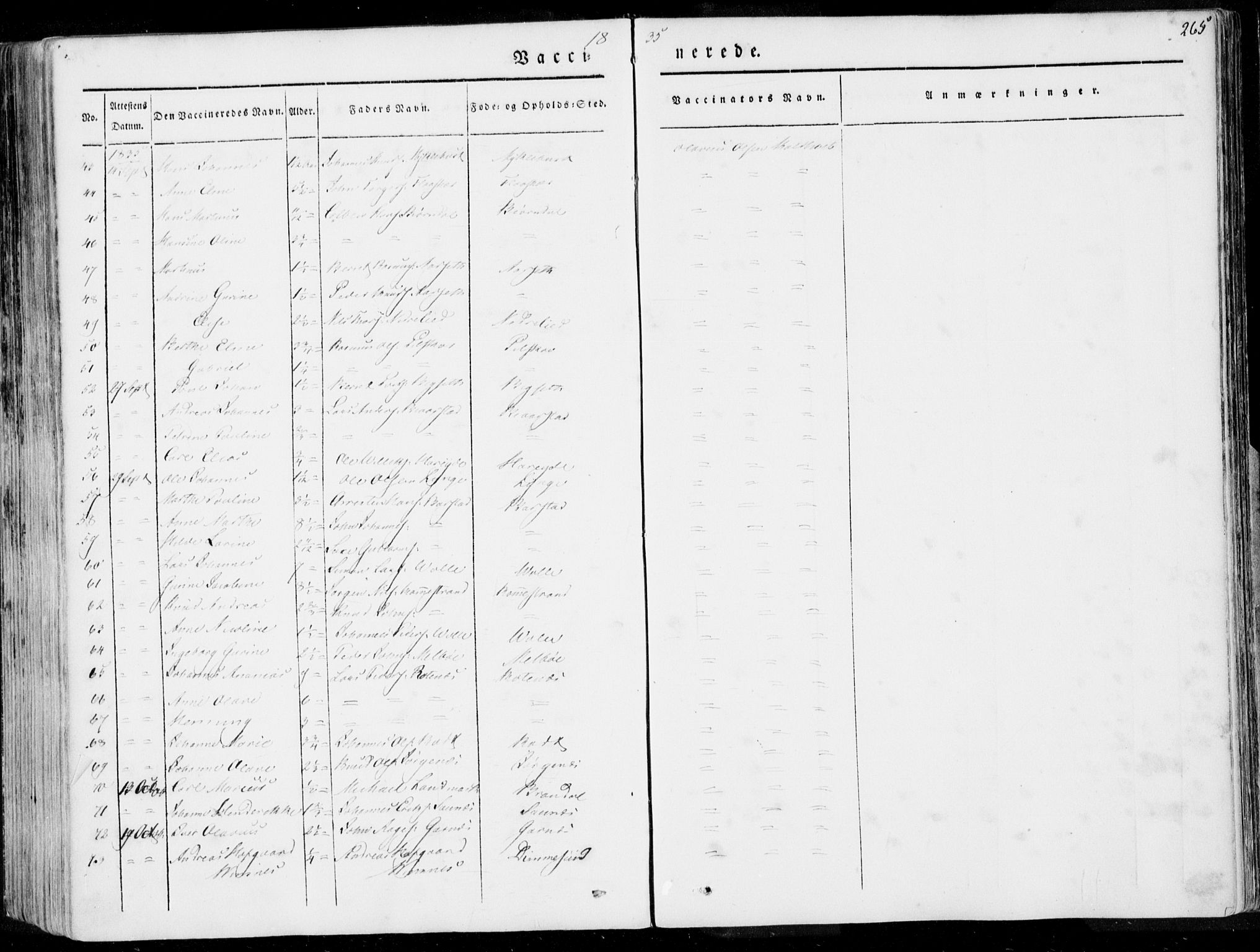 Ministerialprotokoller, klokkerbøker og fødselsregistre - Møre og Romsdal, AV/SAT-A-1454/509/L0104: Parish register (official) no. 509A02, 1833-1847, p. 265