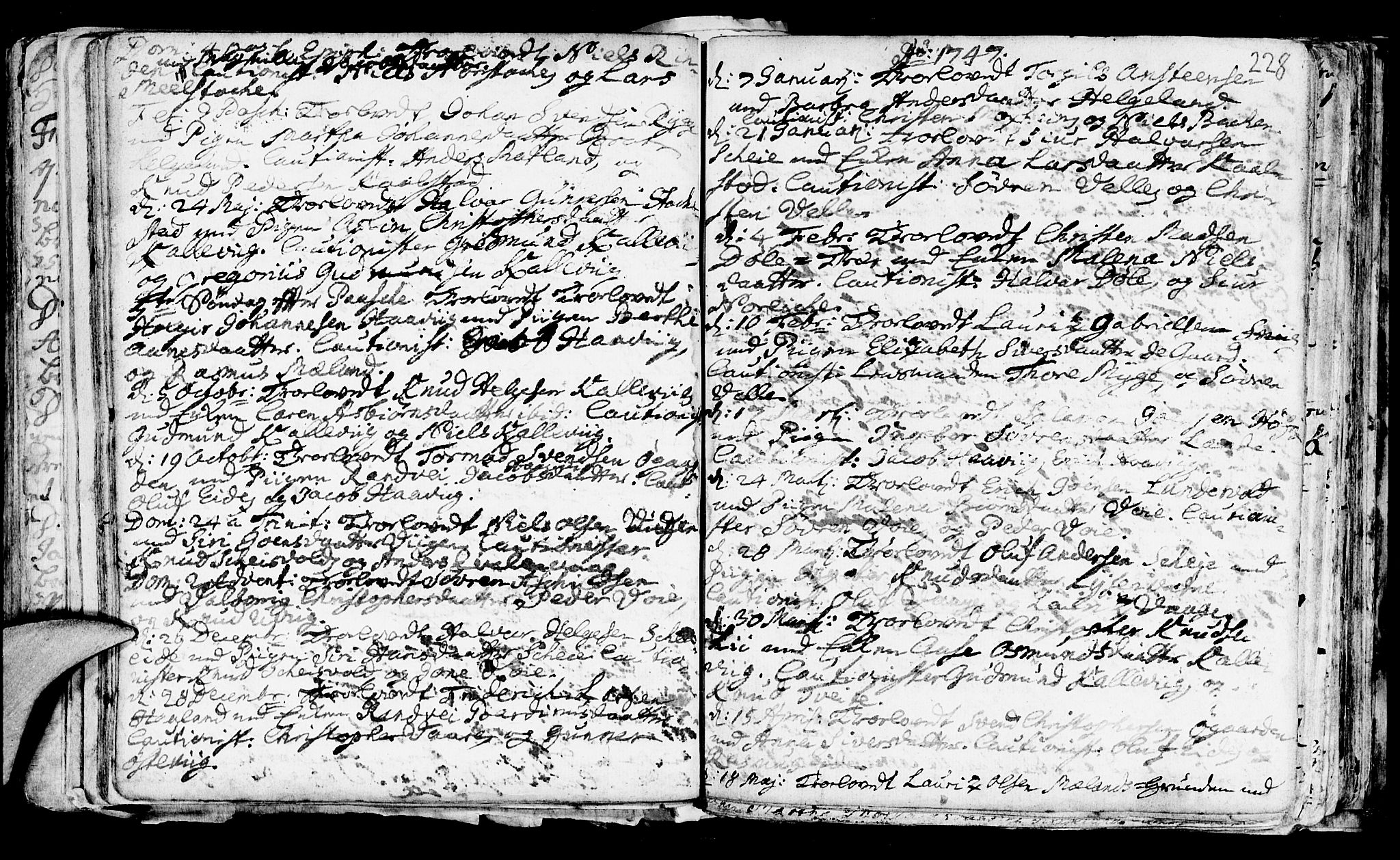 Avaldsnes sokneprestkontor, SAST/A -101851/H/Ha/Haa/L0001: Parish register (official) no. A 1, 1711-1764, p. 228