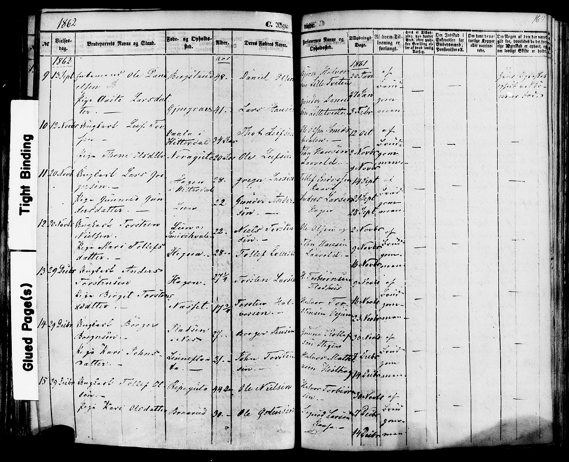 Sauherad kirkebøker, AV/SAKO-A-298/F/Fa/L0007: Parish register (official) no. I 7, 1851-1873, p. 164