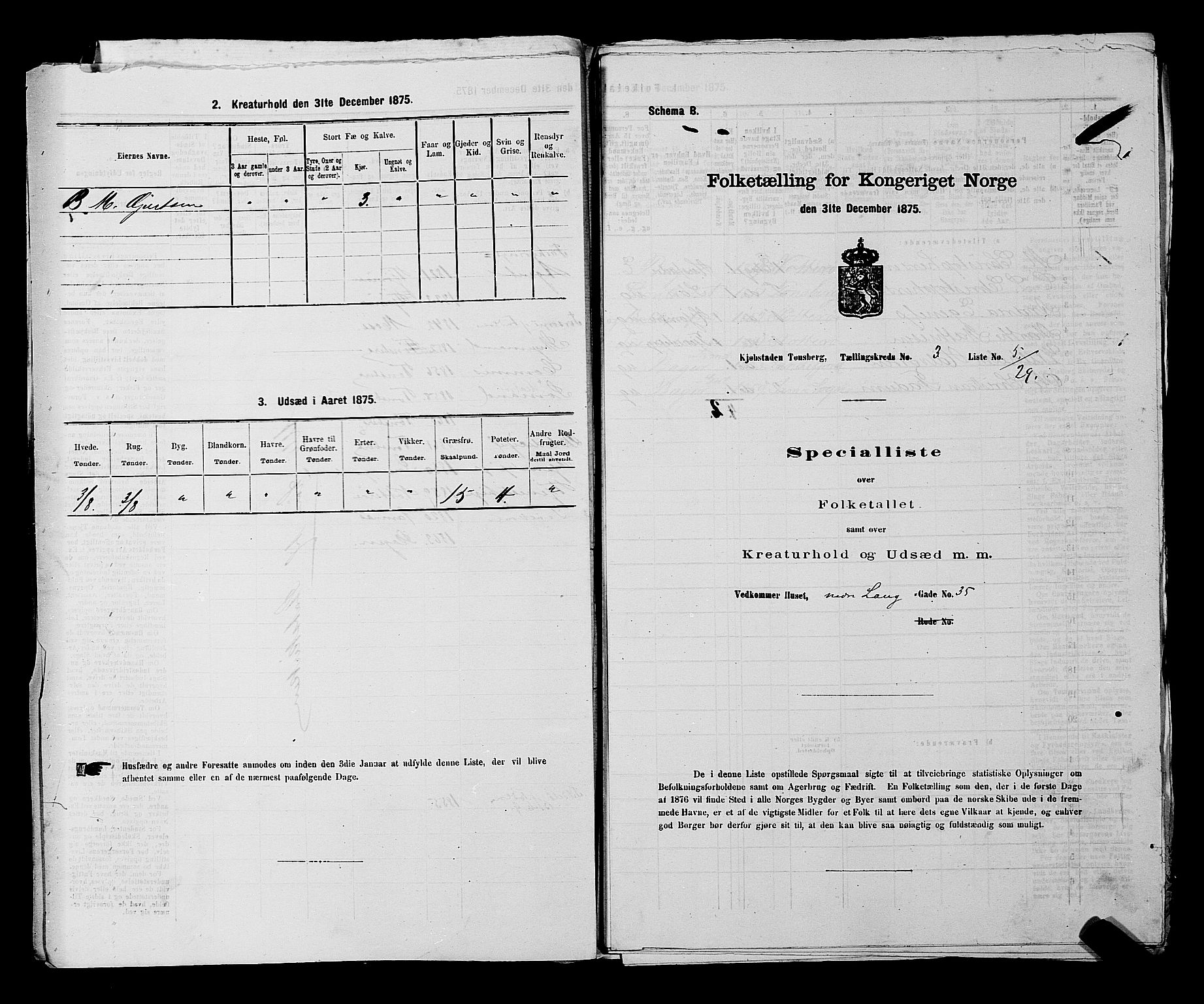 SAKO, 1875 census for 0705P Tønsberg, 1875, p. 92