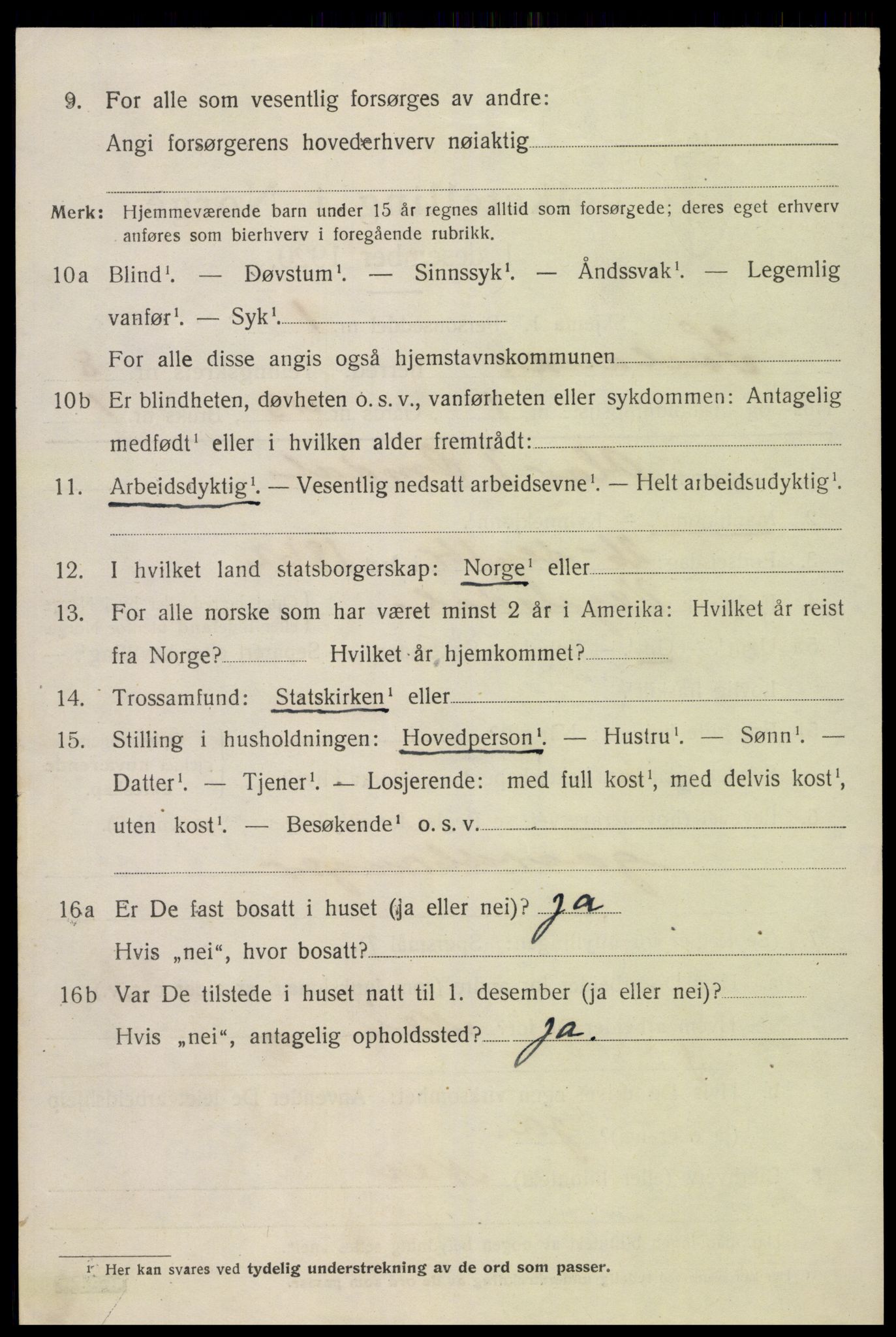 SAK, 1920 census for Iveland, 1920, p. 2290