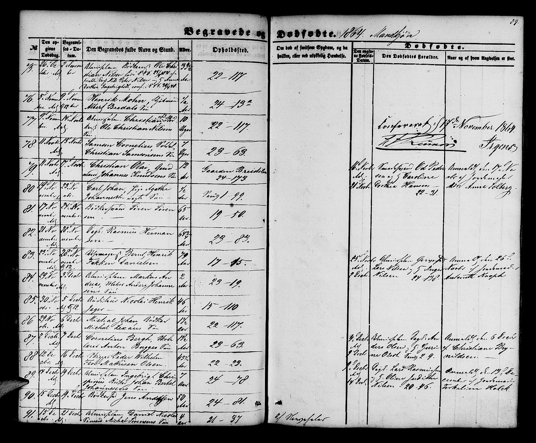 Korskirken sokneprestembete, AV/SAB-A-76101/H/Hab: Parish register (copy) no. E 2, 1851-1871, p. 89