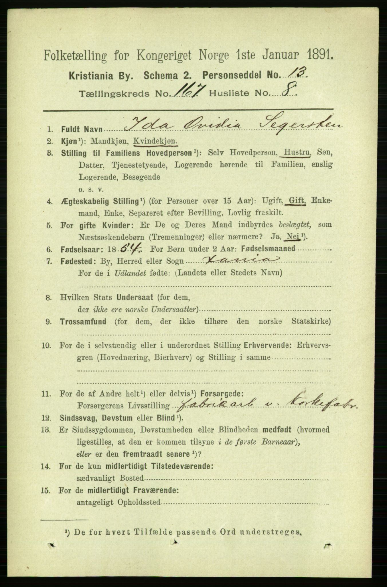 RA, 1891 census for 0301 Kristiania, 1891, p. 97549