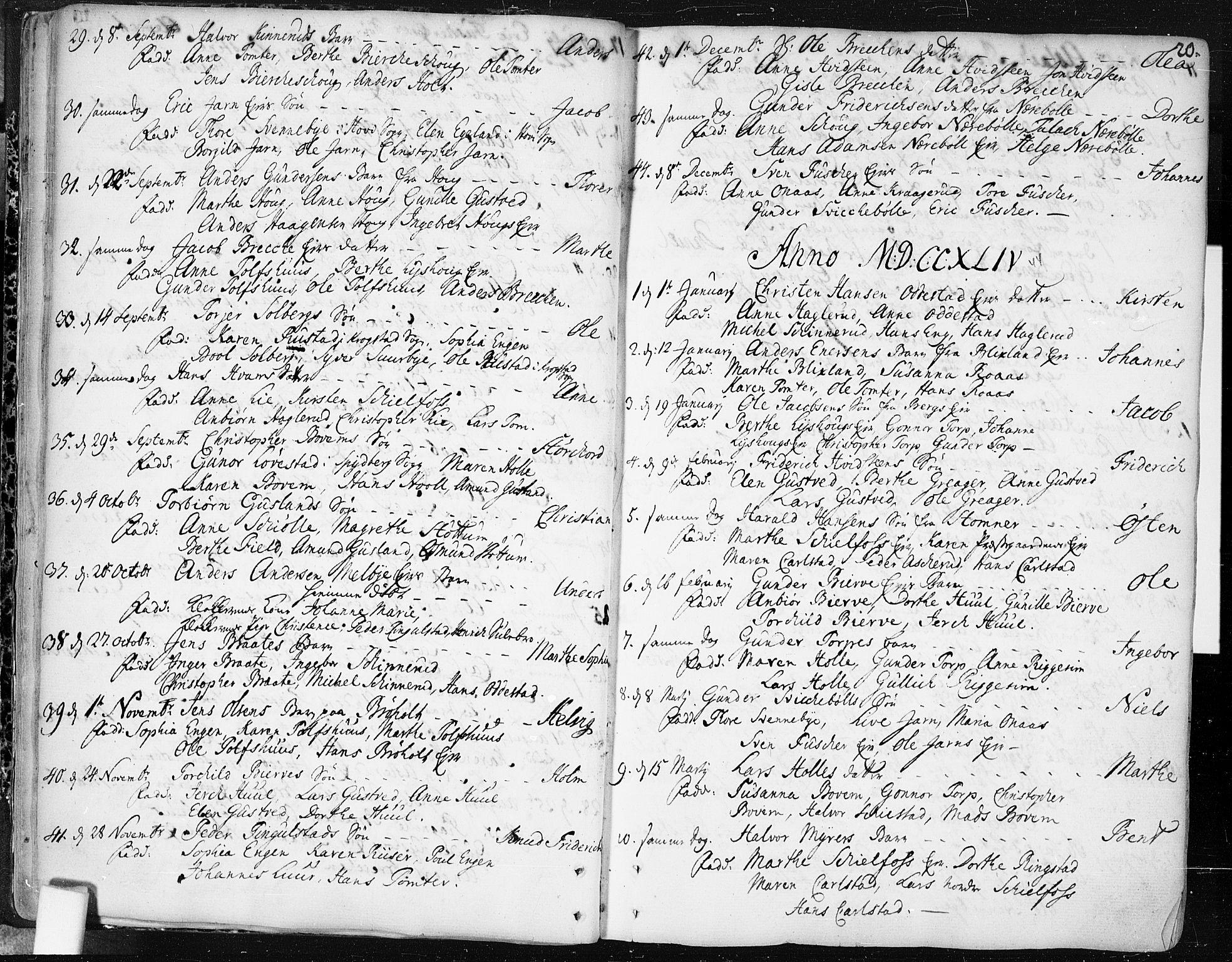 Hobøl prestekontor Kirkebøker, SAO/A-2002/F/Fa/L0001: Parish register (official) no. I 1, 1733-1814, p. 20