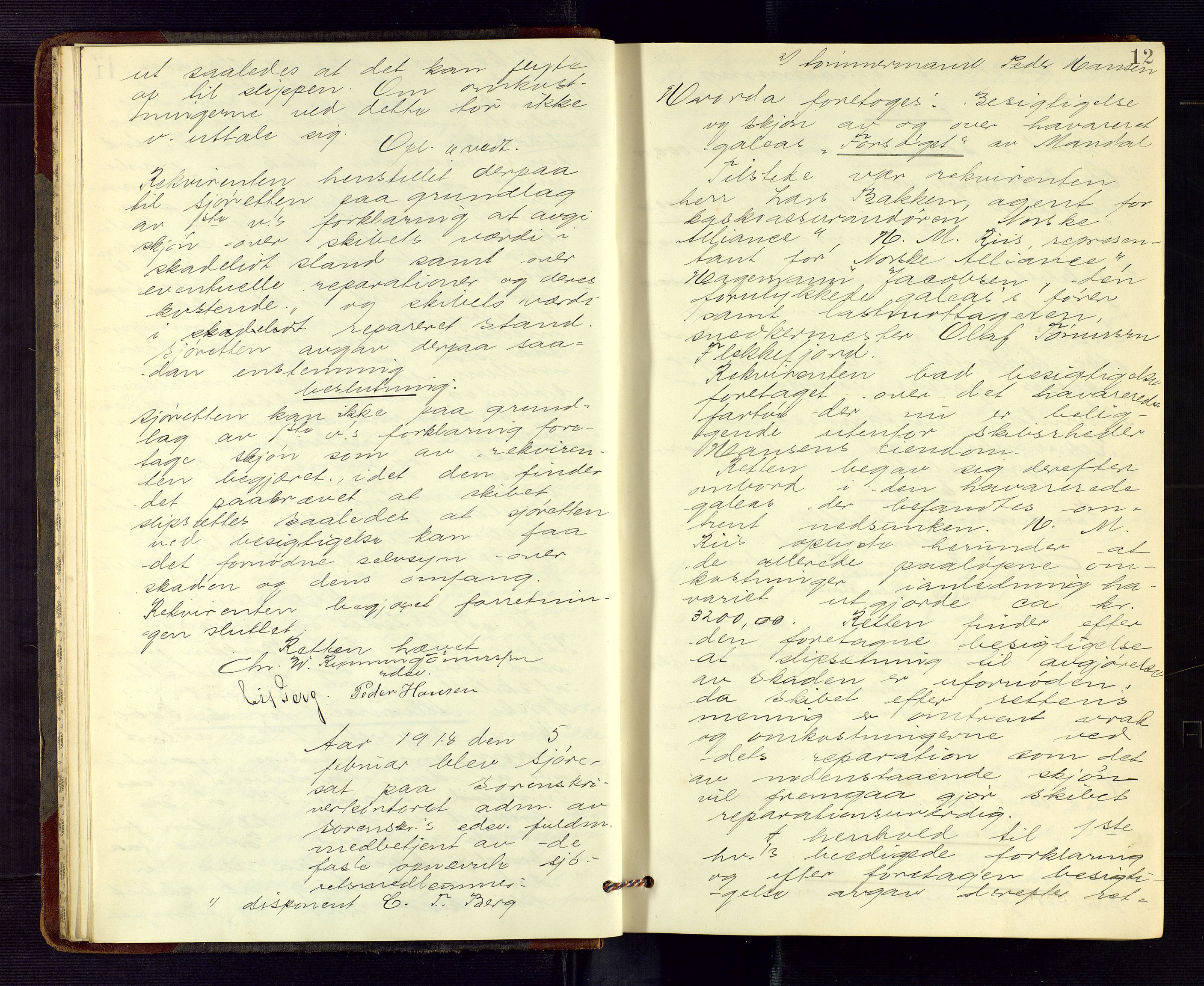 Flekkefjord sorenskriveri, AV/SAK-1221-0001/F/Fb/L0017: Ekstrarettsprotokoll nr. 18, 1917-1919, p. 12