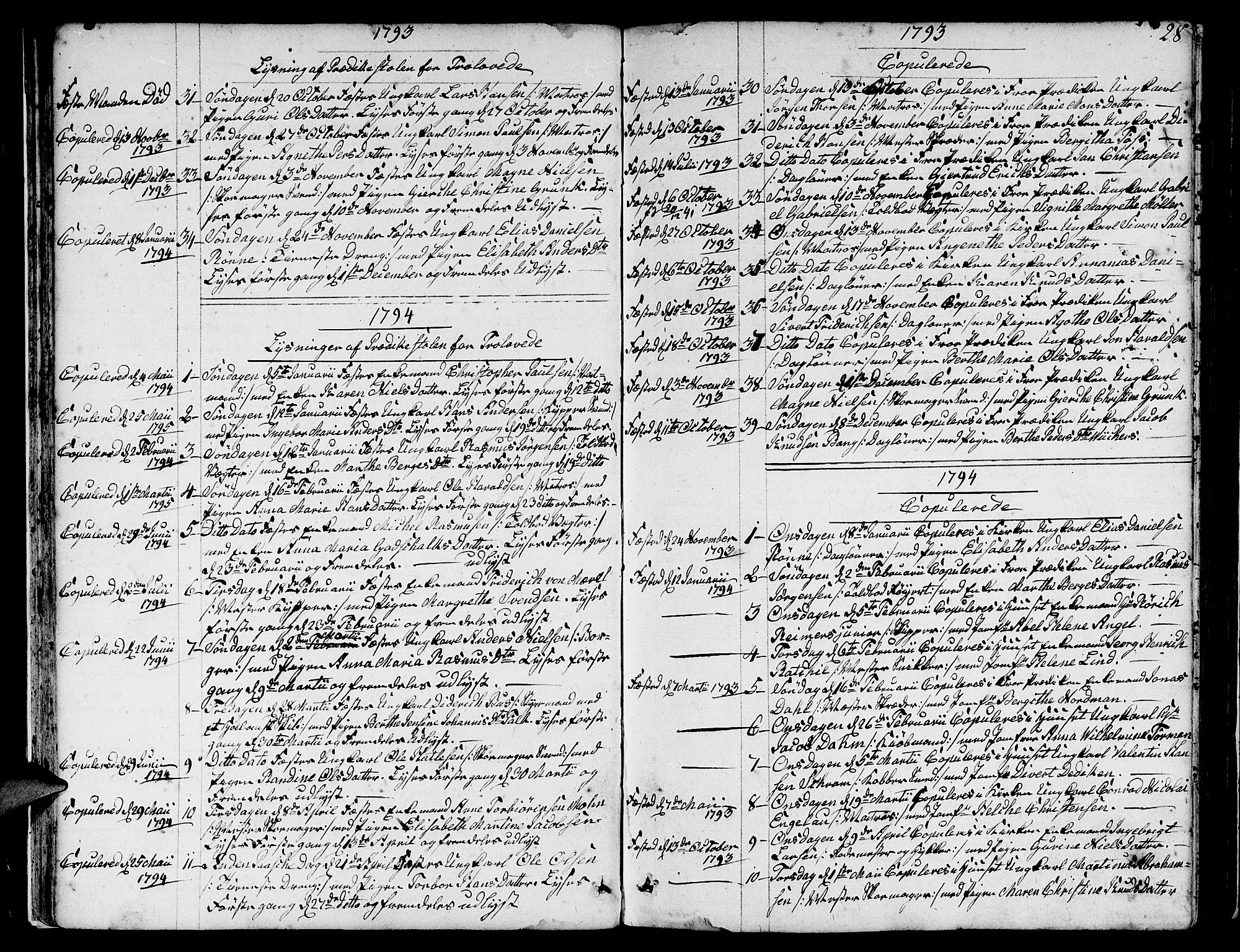Nykirken Sokneprestembete, SAB/A-77101/H/Hab: Parish register (copy) no. A 2, 1782-1847, p. 28
