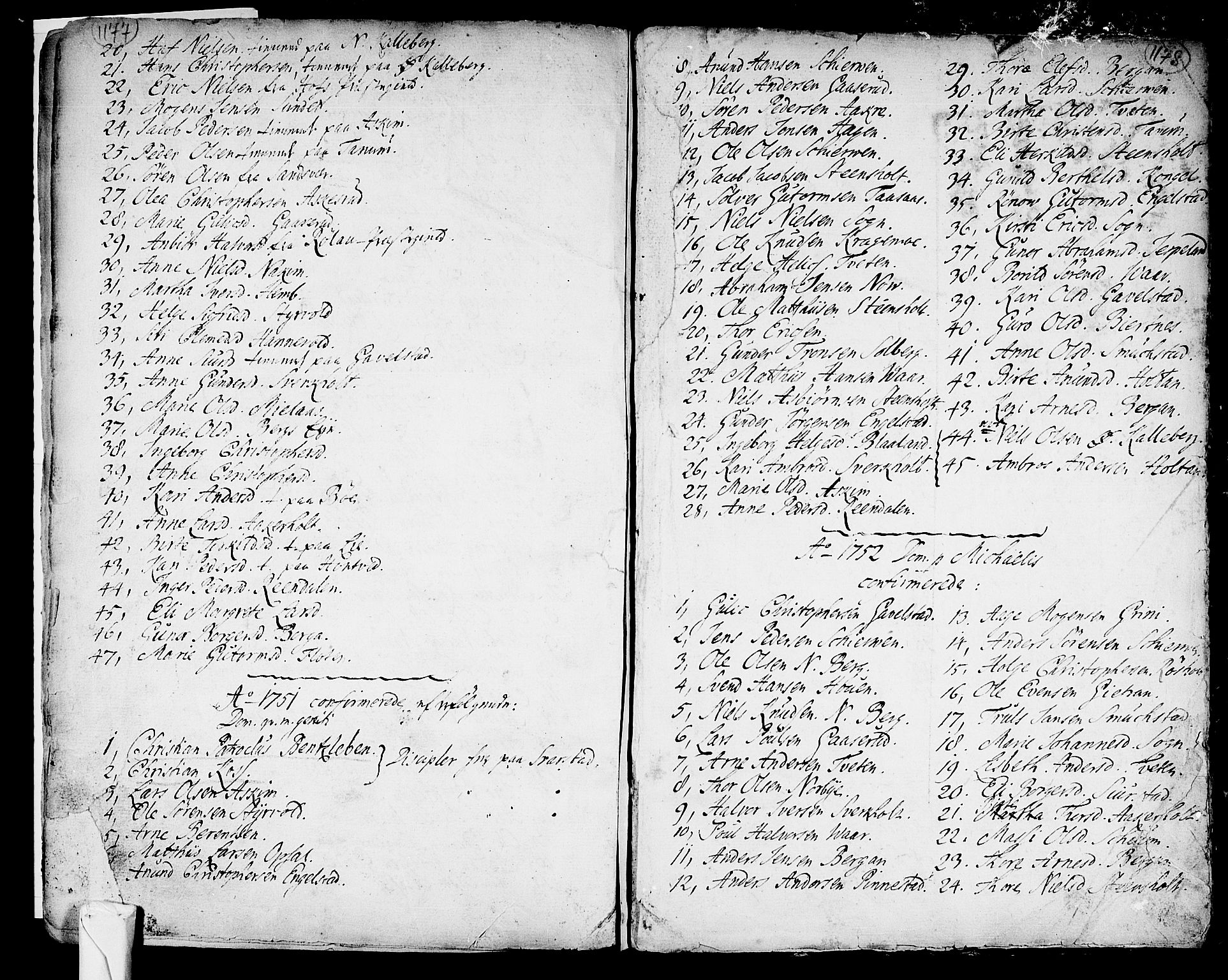 Lardal kirkebøker, SAKO/A-350/F/Fa/L0003: Parish register (official) no. I 3, 1733-1815, p. 1177-1178