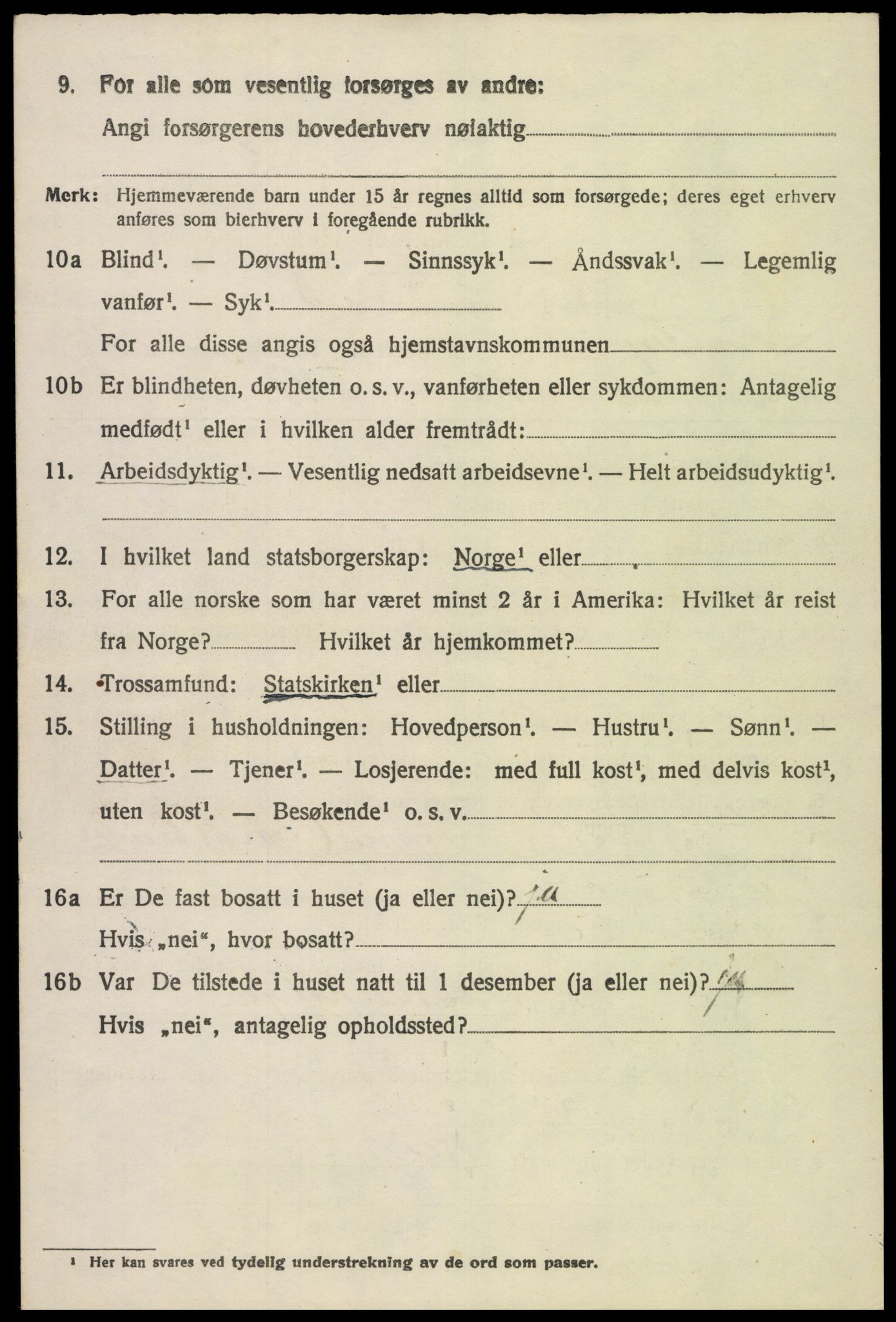 SAH, 1920 census for Fåberg, 1920, p. 9209