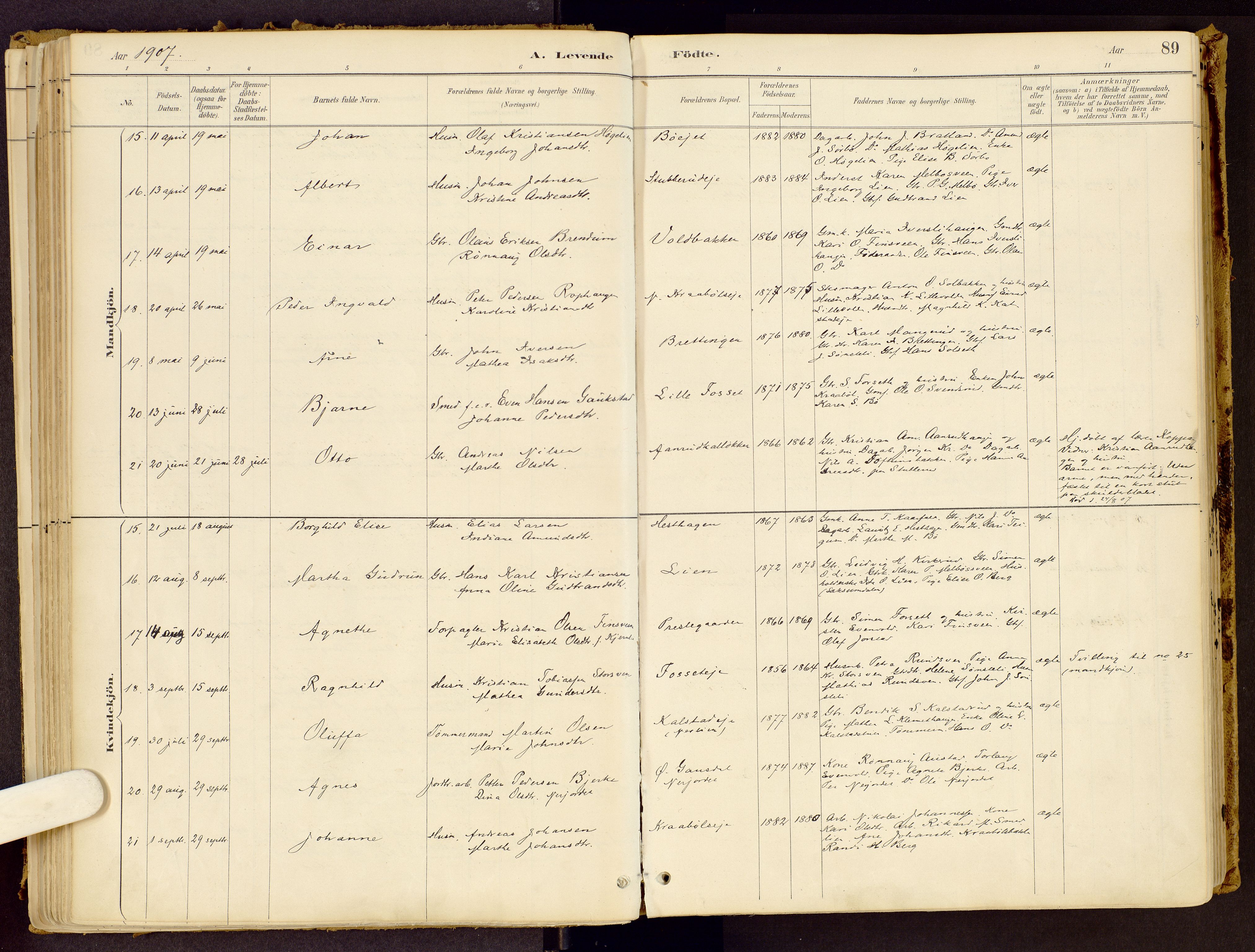 Vestre Gausdal prestekontor, SAH/PREST-094/H/Ha/Haa/L0001: Parish register (official) no. 1, 1887-1914, p. 89