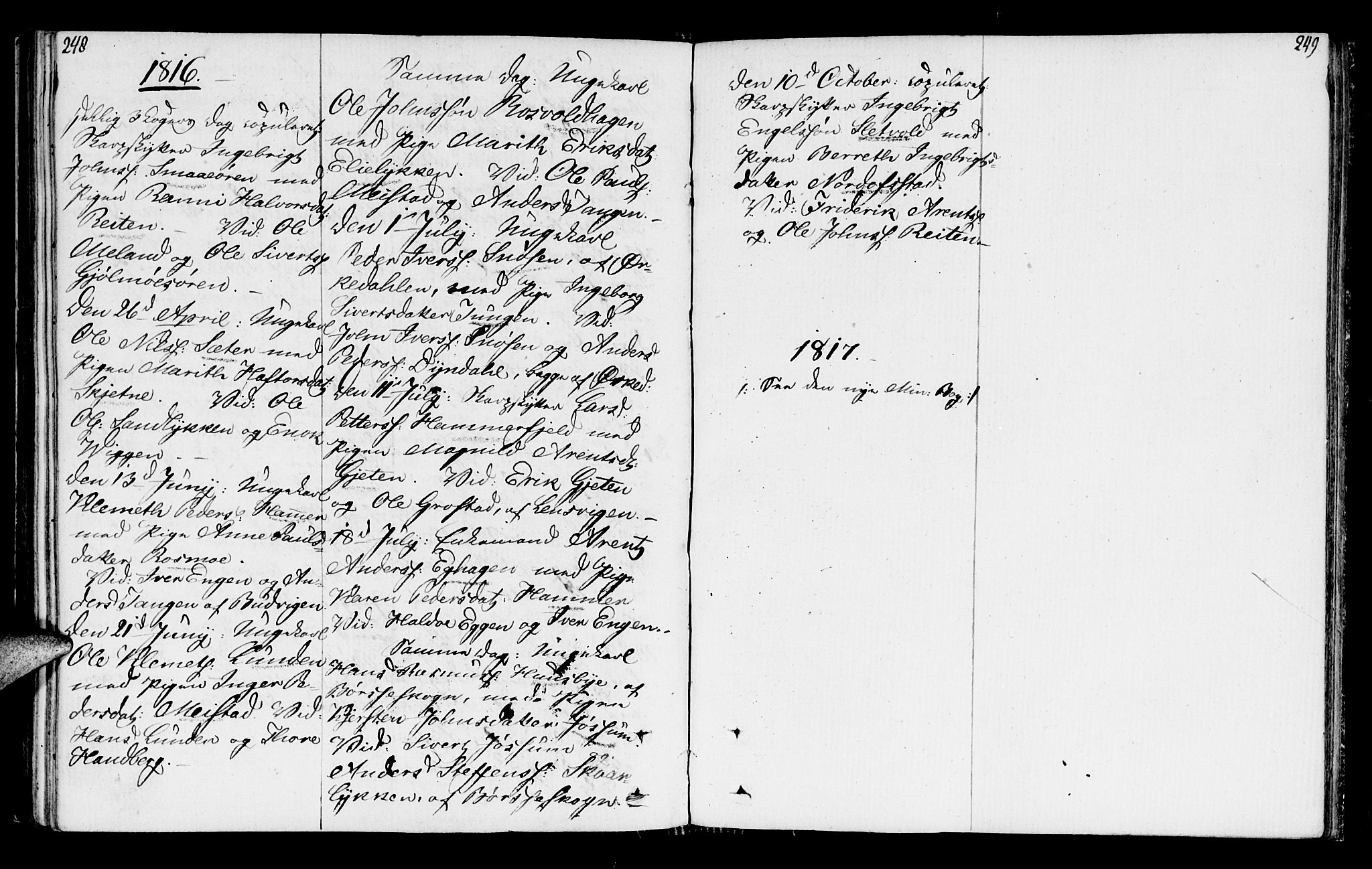 Ministerialprotokoller, klokkerbøker og fødselsregistre - Sør-Trøndelag, SAT/A-1456/665/L0769: Parish register (official) no. 665A04, 1803-1816, p. 248-249